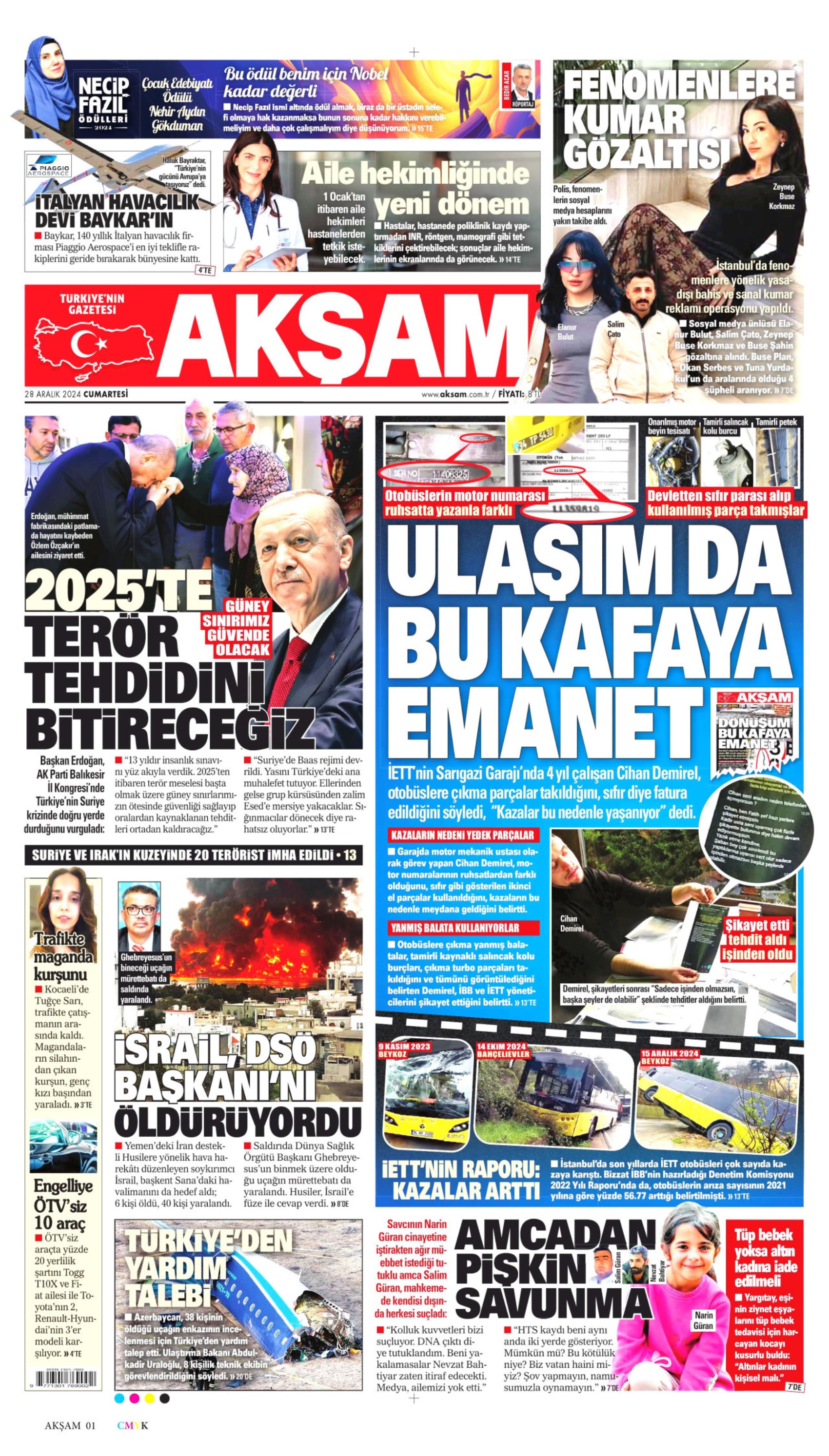 28 Aralık 2024 gazete manşetleri: Asgari ücretli ezildi, sıra emeklide mi?