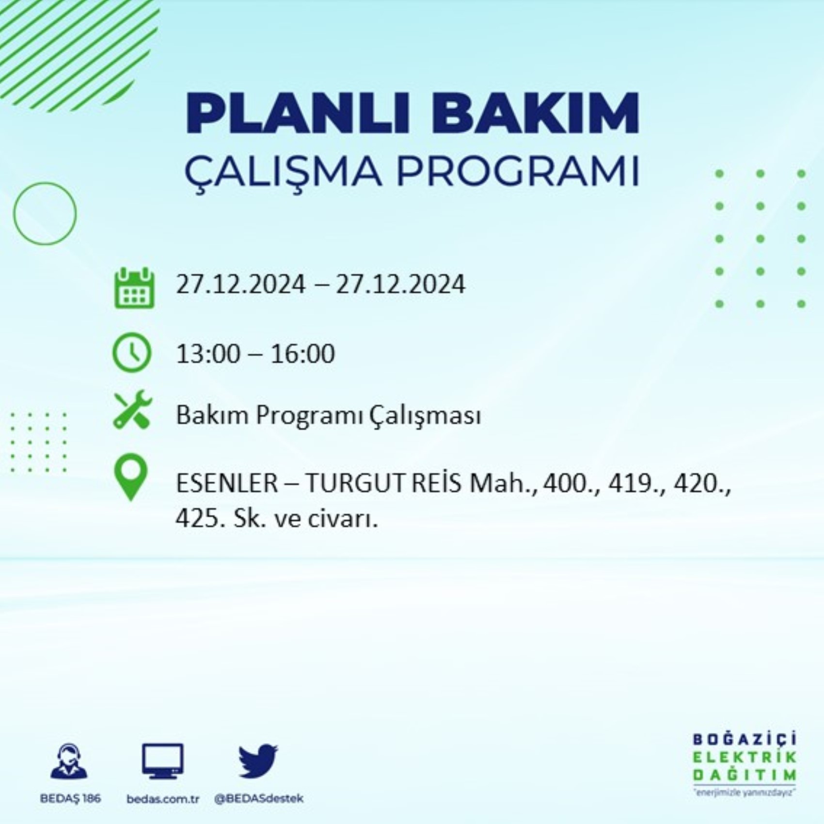 BEDAŞ ha annunciato... Interruzione di corrente a Istanbul: quali quartieri saranno interessati il 28 dicembre?