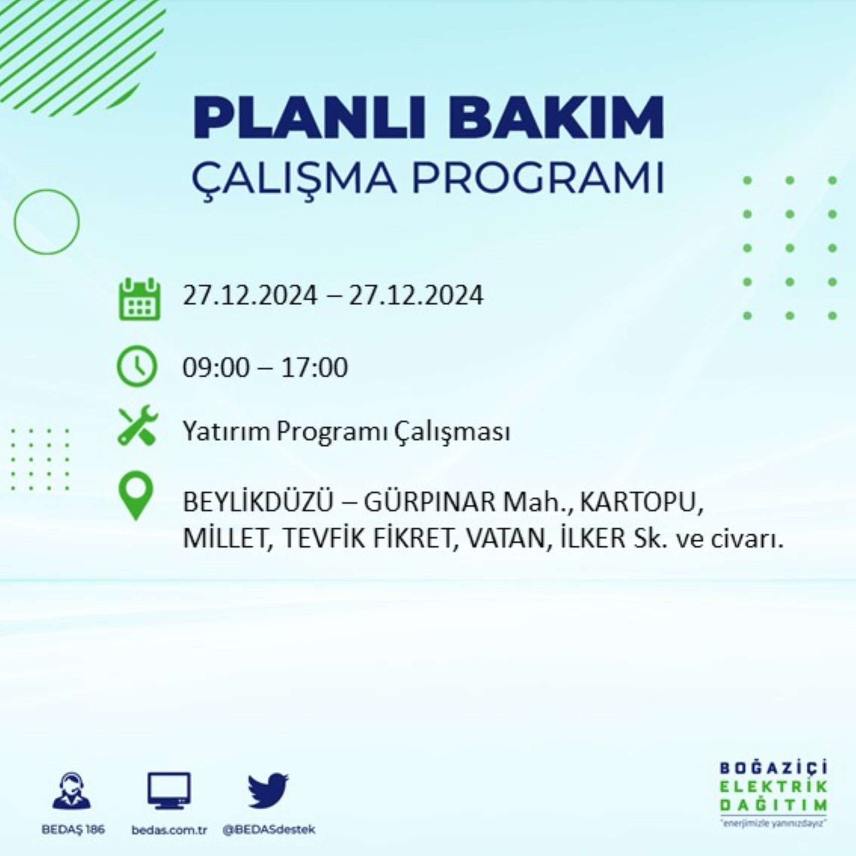 BEDAŞ ha annunciato... Interruzione di corrente a Istanbul: quali quartieri saranno interessati il 28 dicembre?