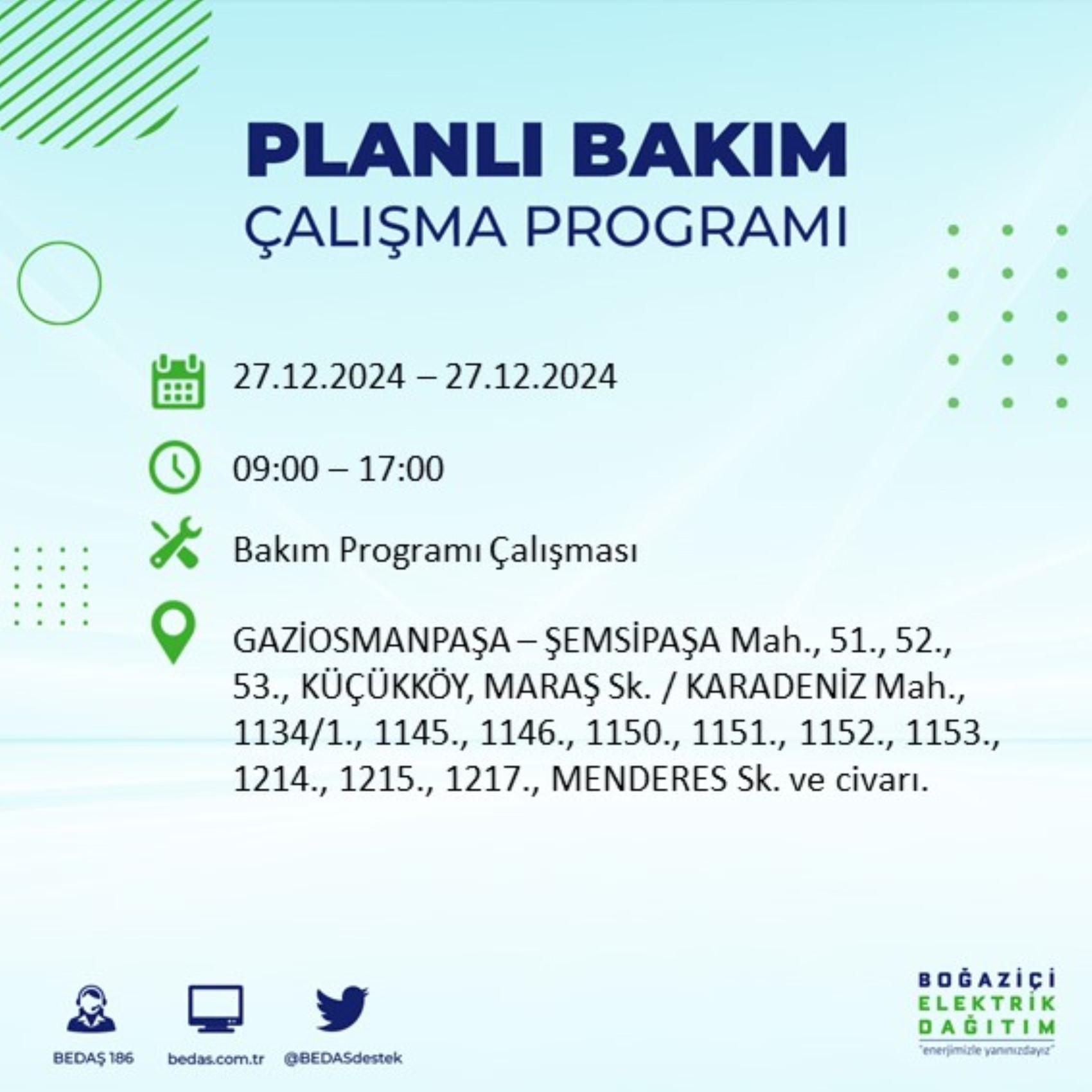 BEDAŞ ha annunciato... Interruzione di corrente a Istanbul: quali quartieri saranno interessati il 28 dicembre?