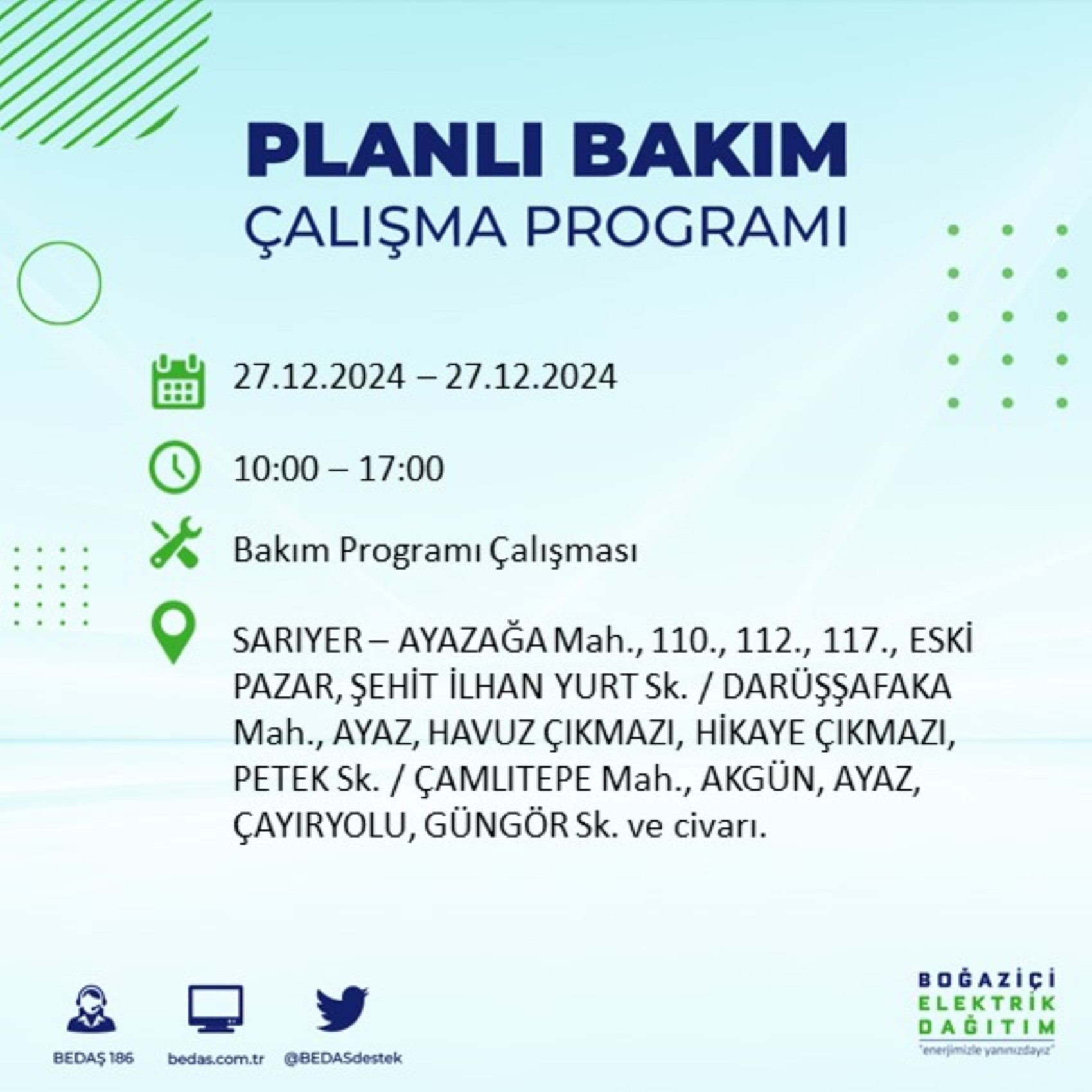 BEDAŞ ha annunciato... Interruzione di corrente a Istanbul: quali quartieri saranno interessati il 28 dicembre?