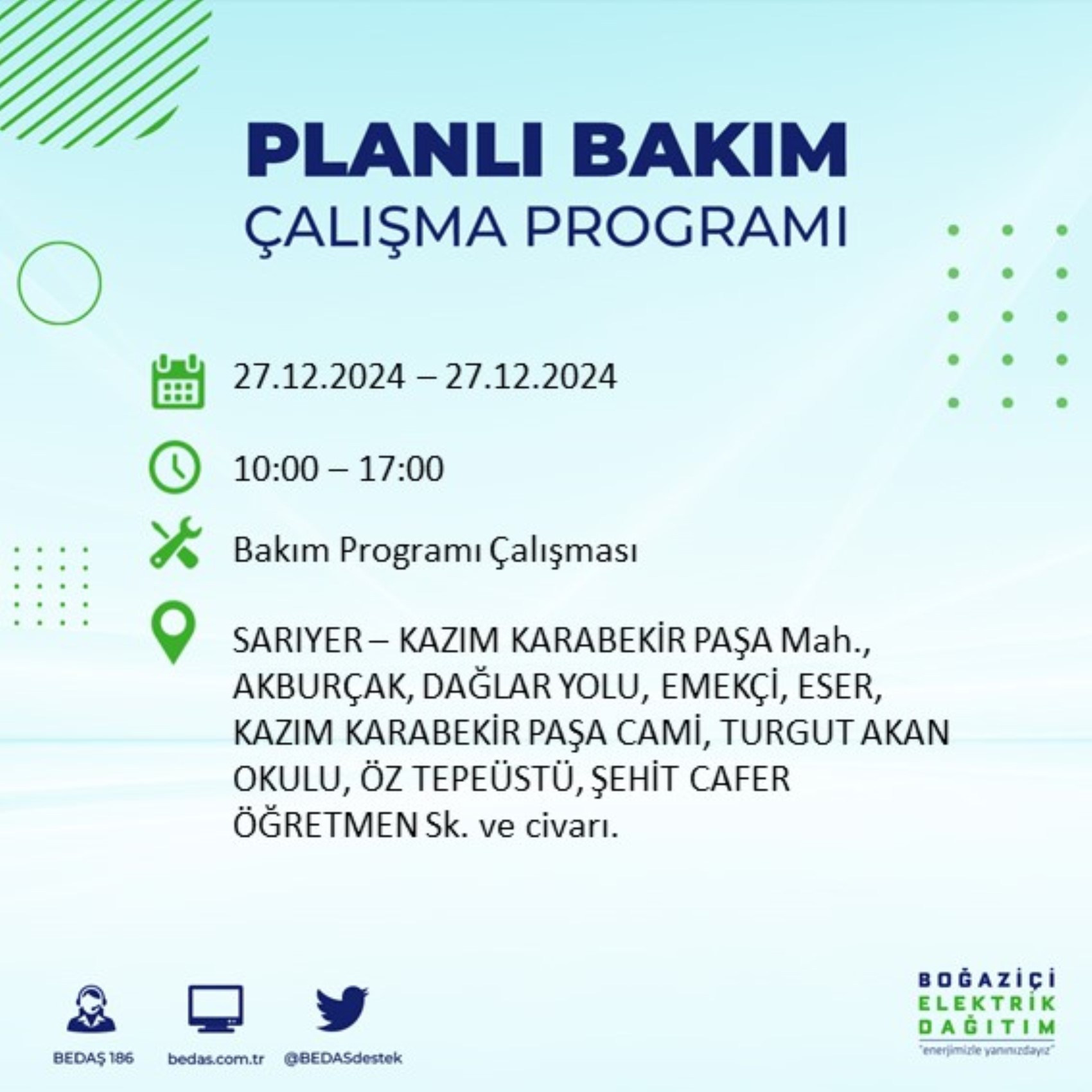 BEDAŞ ha annunciato... Interruzione di corrente a Istanbul: quali quartieri saranno interessati il 28 dicembre?