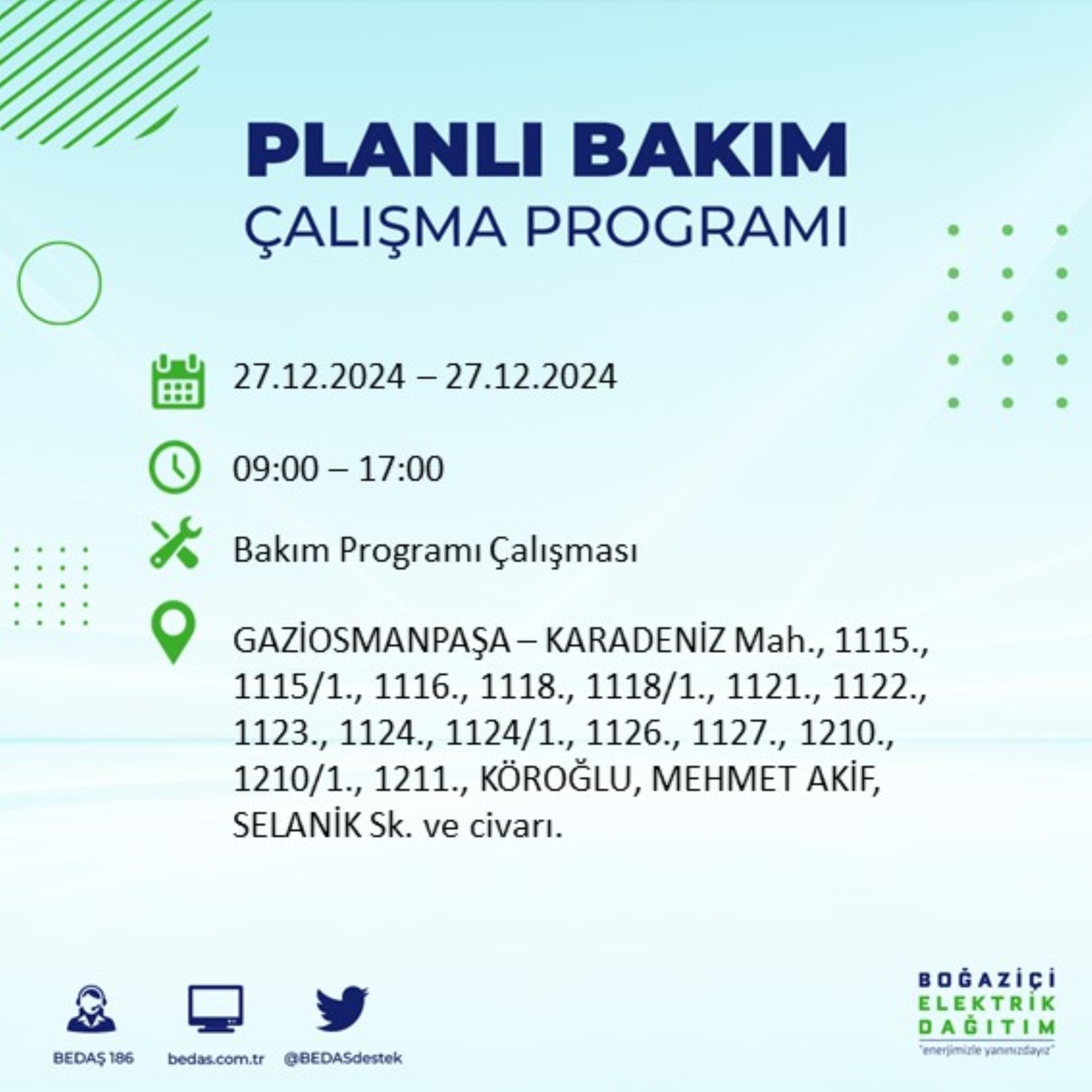BEDAŞ ha annunciato... Interruzione di corrente a Istanbul: quali quartieri saranno interessati il 28 dicembre?