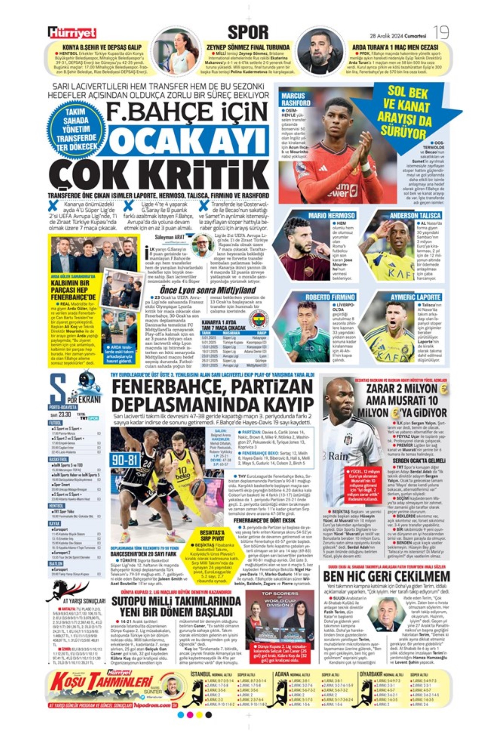 La bomba Richarlison: i titoli sportivi del 28 dicembre