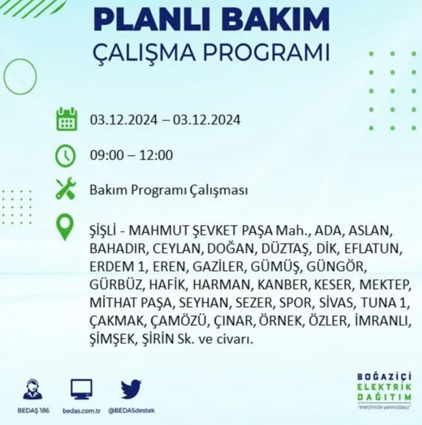 BEDAŞ açıkladı... İstanbul'da elektrik kesintisi: 3 Aralık'da hangi mahalleler etkilenecek?