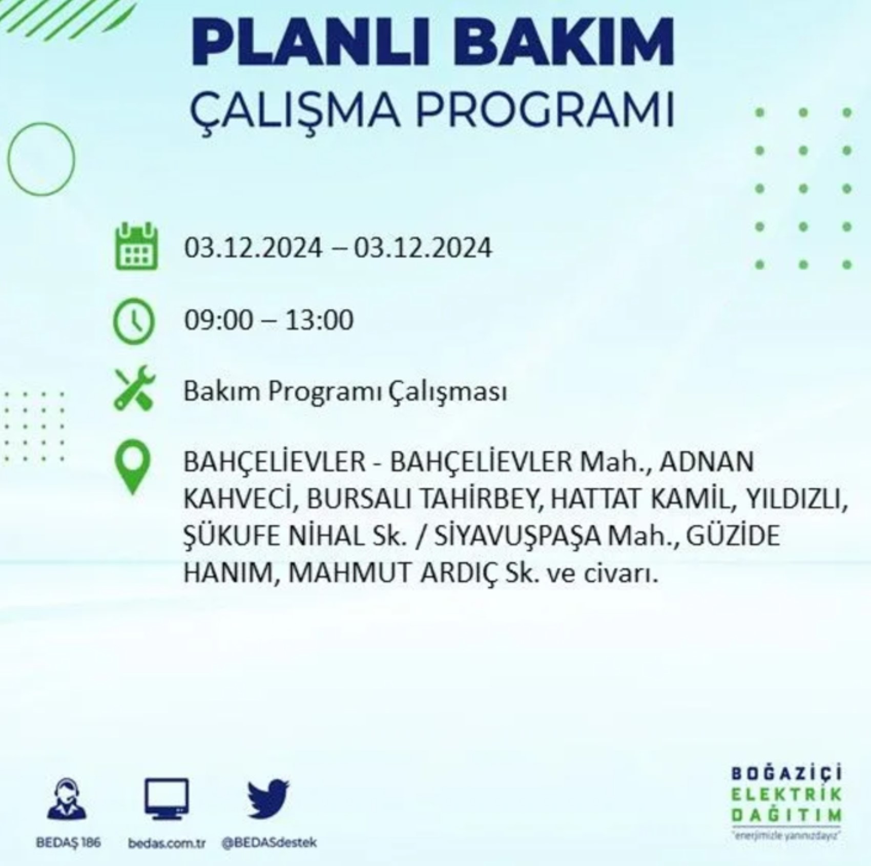 BEDAŞ açıkladı... İstanbul'da elektrik kesintisi: 3 Aralık'da hangi mahalleler etkilenecek?