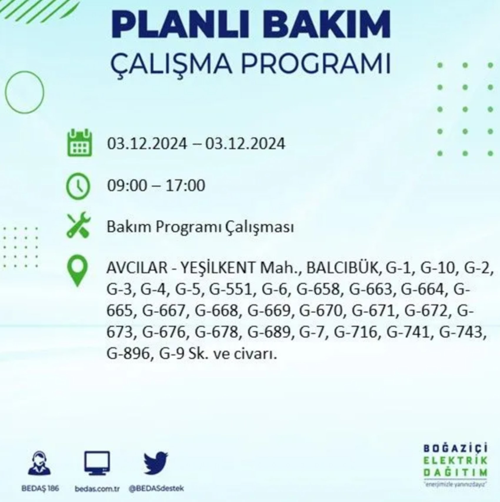 BEDAŞ açıkladı... İstanbul'da elektrik kesintisi: 3 Aralık'da hangi mahalleler etkilenecek?