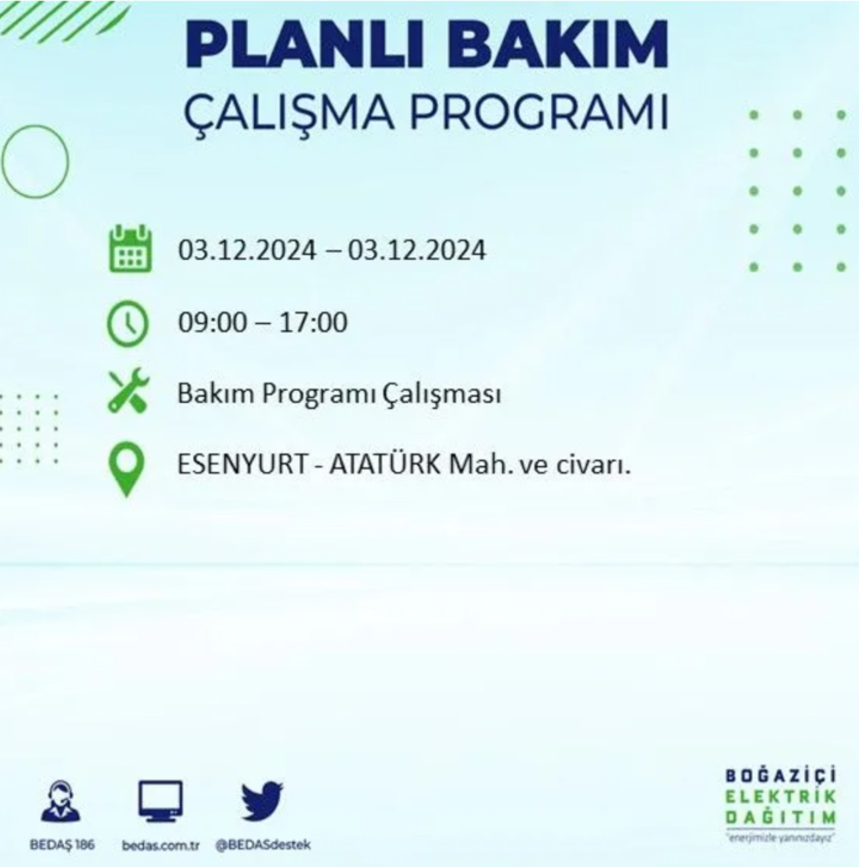 BEDAŞ açıkladı... İstanbul'da elektrik kesintisi: 3 Aralık'da hangi mahalleler etkilenecek?