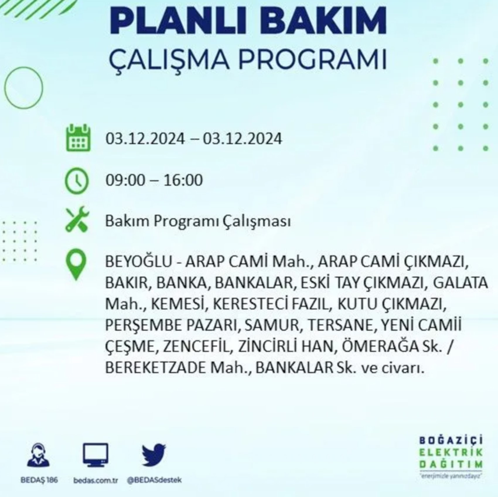 BEDAŞ açıkladı... İstanbul'da elektrik kesintisi: 3 Aralık'da hangi mahalleler etkilenecek?