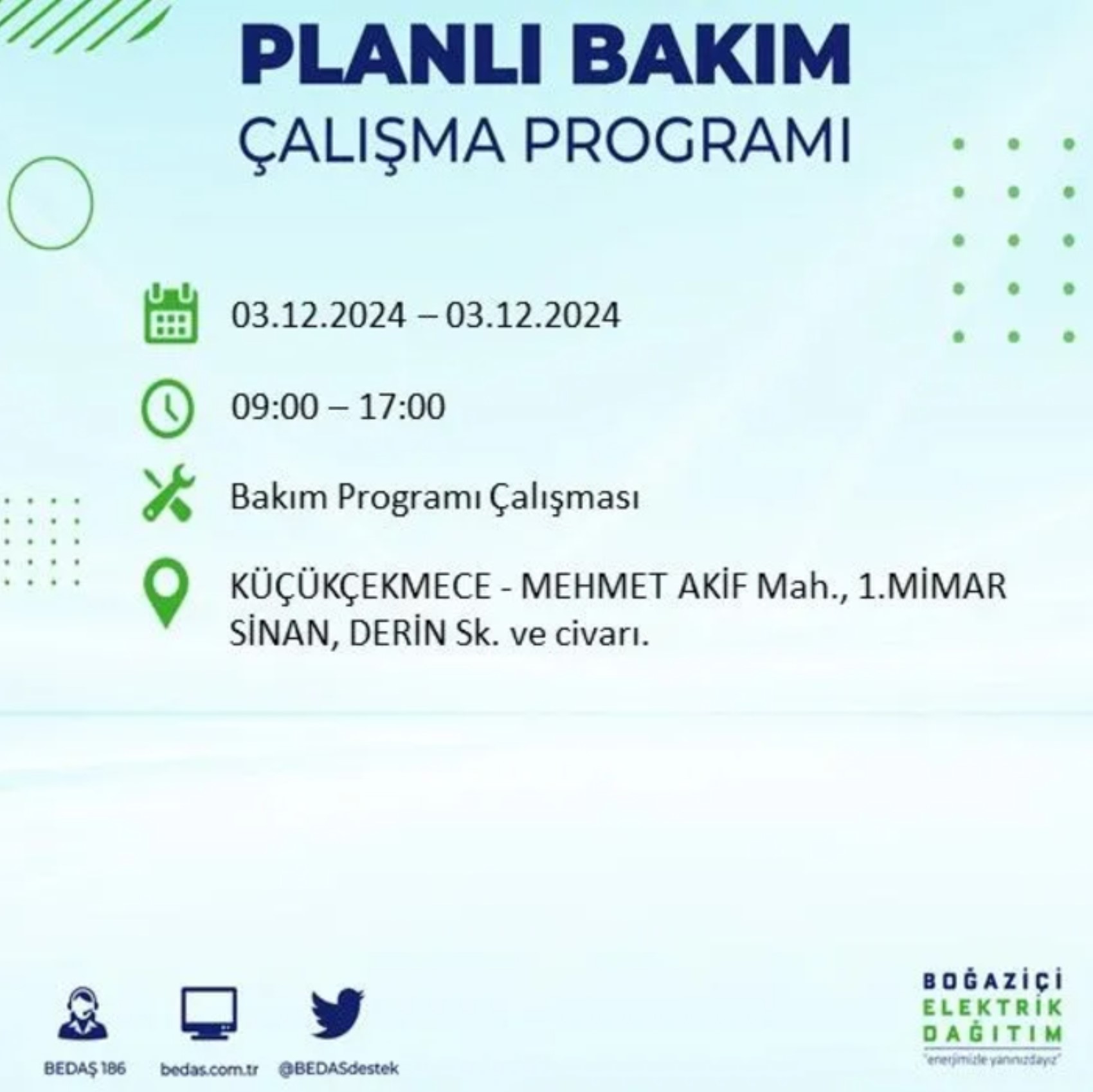 BEDAŞ açıkladı... İstanbul'da elektrik kesintisi: 3 Aralık'da hangi mahalleler etkilenecek?