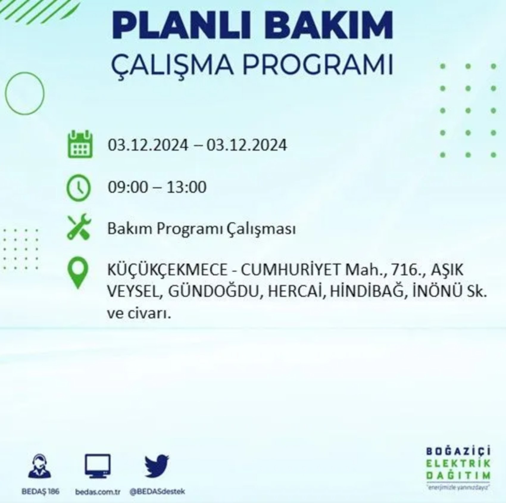 BEDAŞ açıkladı... İstanbul'da elektrik kesintisi: 3 Aralık'da hangi mahalleler etkilenecek?