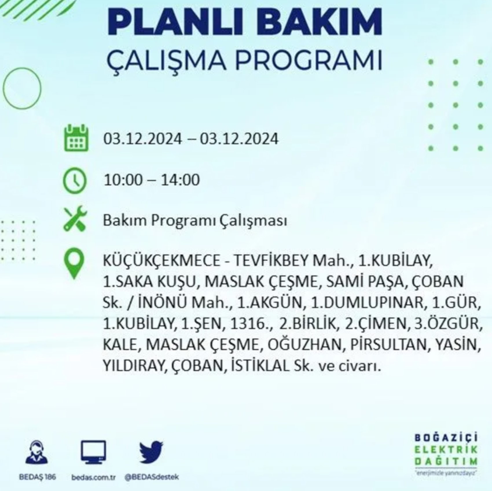 BEDAŞ açıkladı... İstanbul'da elektrik kesintisi: 3 Aralık'da hangi mahalleler etkilenecek?