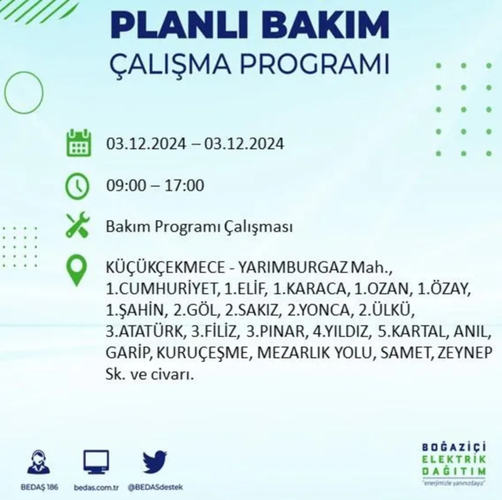 BEDAŞ açıkladı... İstanbul'da elektrik kesintisi: 3 Aralık'da hangi mahalleler etkilenecek?