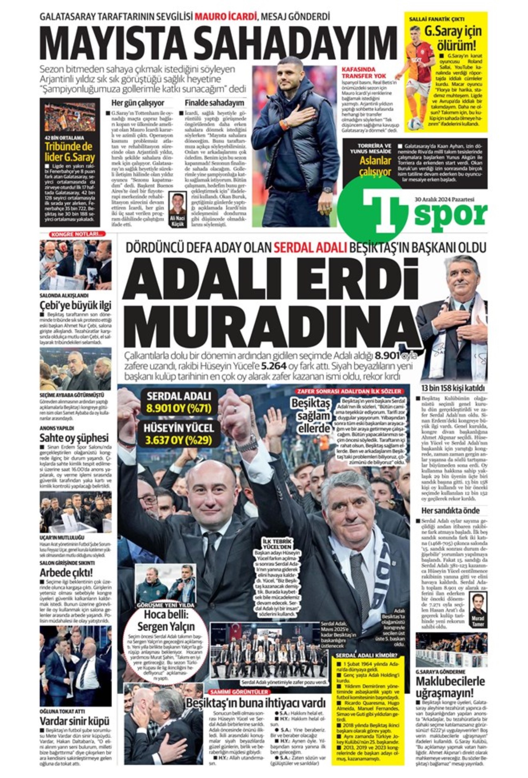 Battaglia per Kevin De Bruyne e operazione Kolo Muani: Serdal Adalı è il nuovo presidente del Beşiktaş! I titoli sportivi del 30 dicembre
