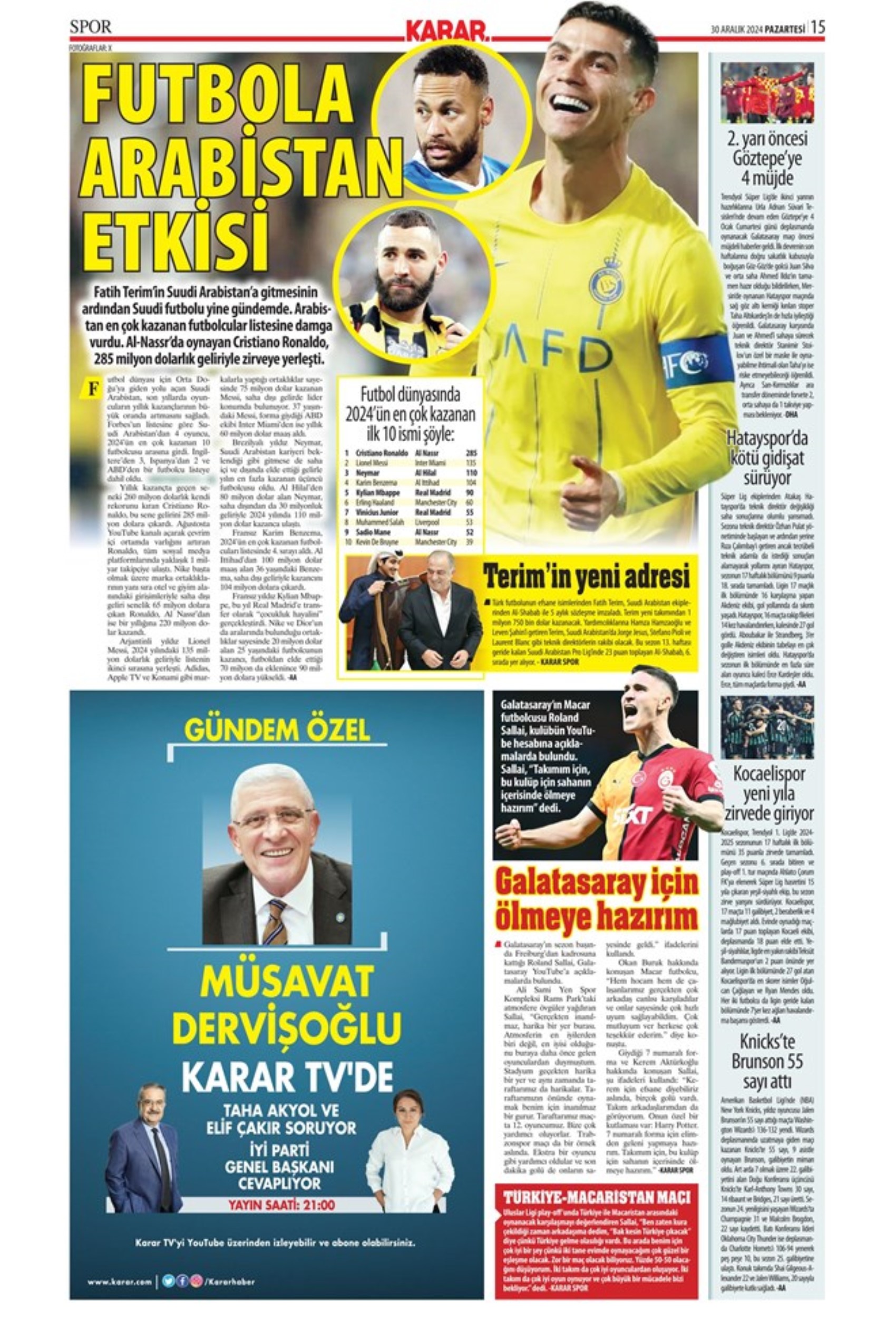 Battaglia per Kevin De Bruyne e operazione Kolo Muani: Serdal Adalı è il nuovo presidente del Beşiktaş! I titoli sportivi del 30 dicembre