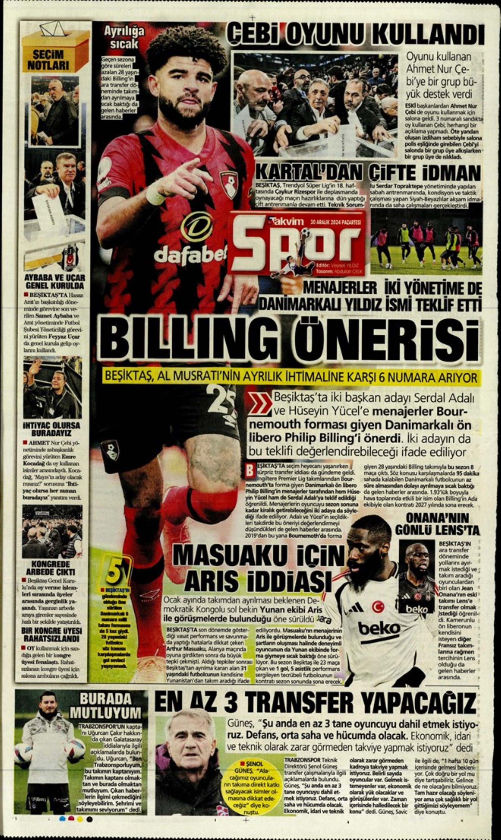 Battaglia per Kevin De Bruyne e operazione Kolo Muani: Serdal Adalı è il nuovo presidente del Beşiktaş! I titoli sportivi del 30 dicembre