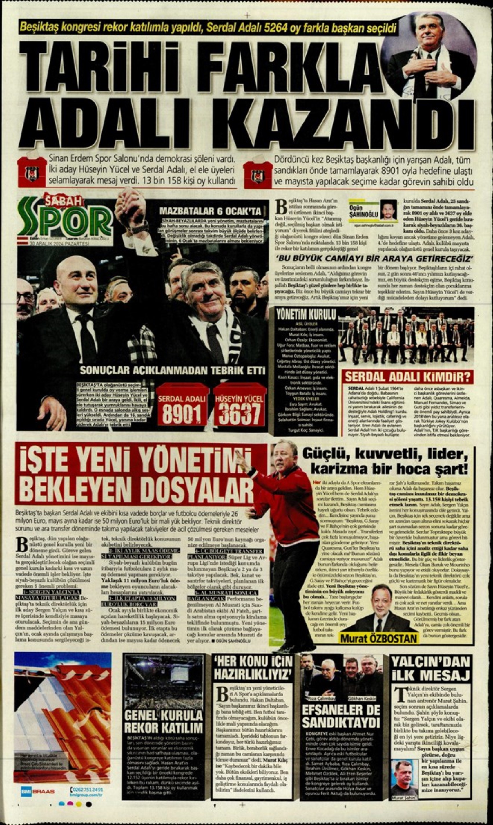 Battaglia per Kevin De Bruyne e operazione Kolo Muani: Serdal Adalı è il nuovo presidente del Beşiktaş! I titoli sportivi del 30 dicembre