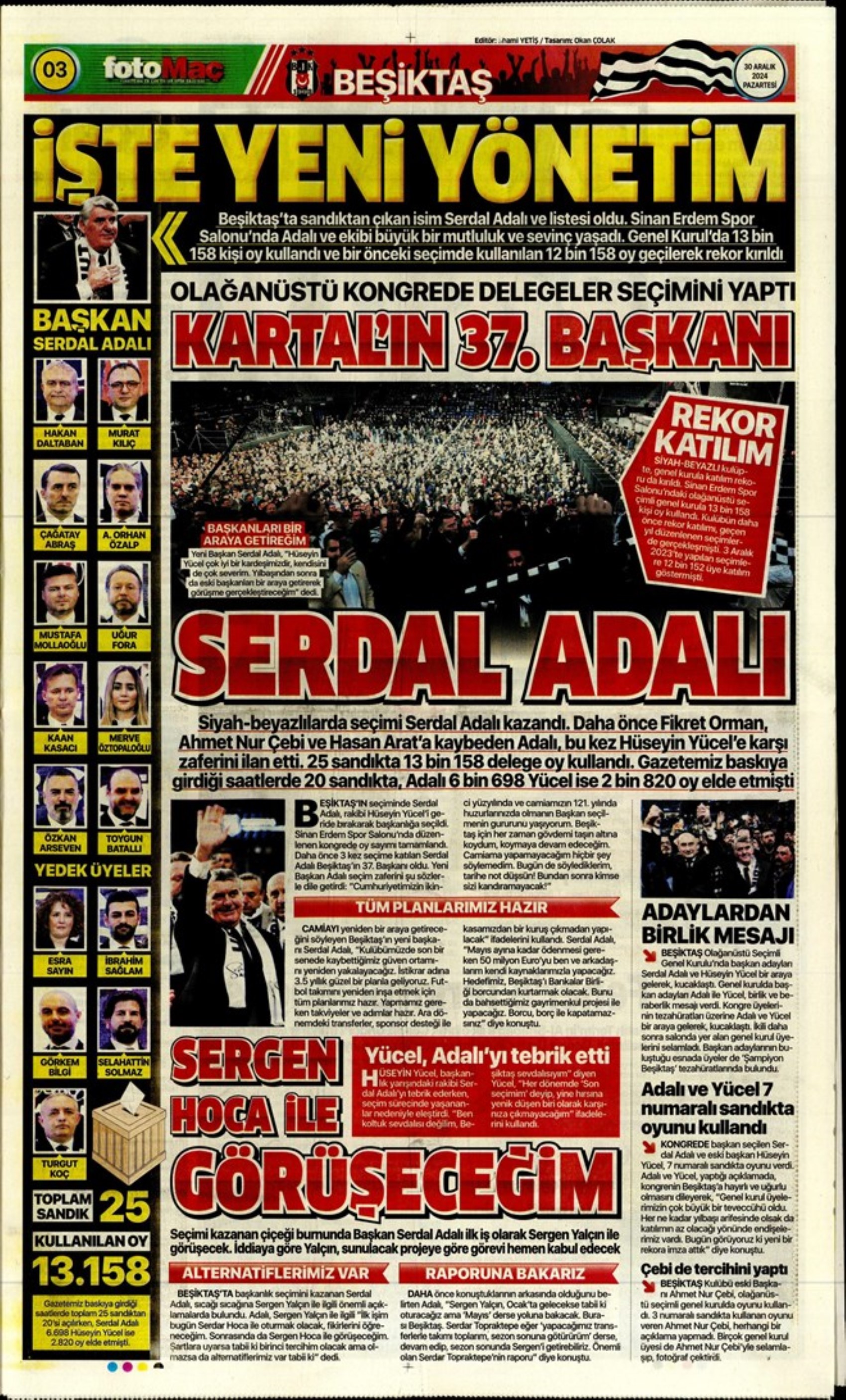 Battaglia per Kevin De Bruyne e operazione Kolo Muani: Serdal Adalı è il nuovo presidente del Beşiktaş! I titoli sportivi del 30 dicembre