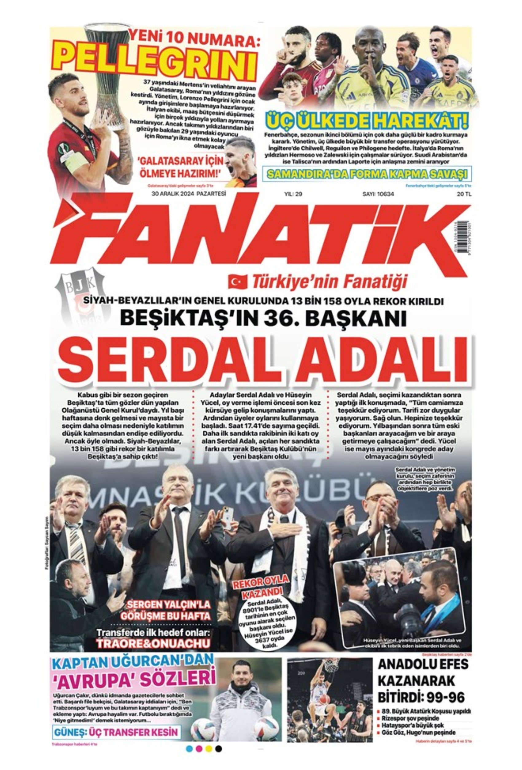 Battaglia per Kevin De Bruyne e operazione Kolo Muani: Serdal Adalı è il nuovo presidente del Beşiktaş! I titoli sportivi del 30 dicembre