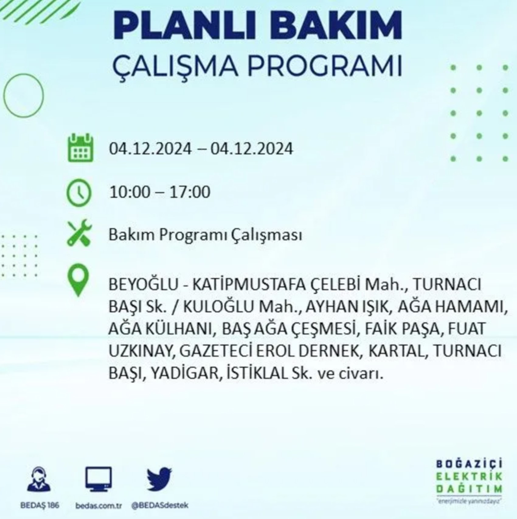 BEDAŞ açıkladı... İstanbul'da elektrik kesintisi: 4 Aralık Çarşamba hangi mahalleler etkilenecek?