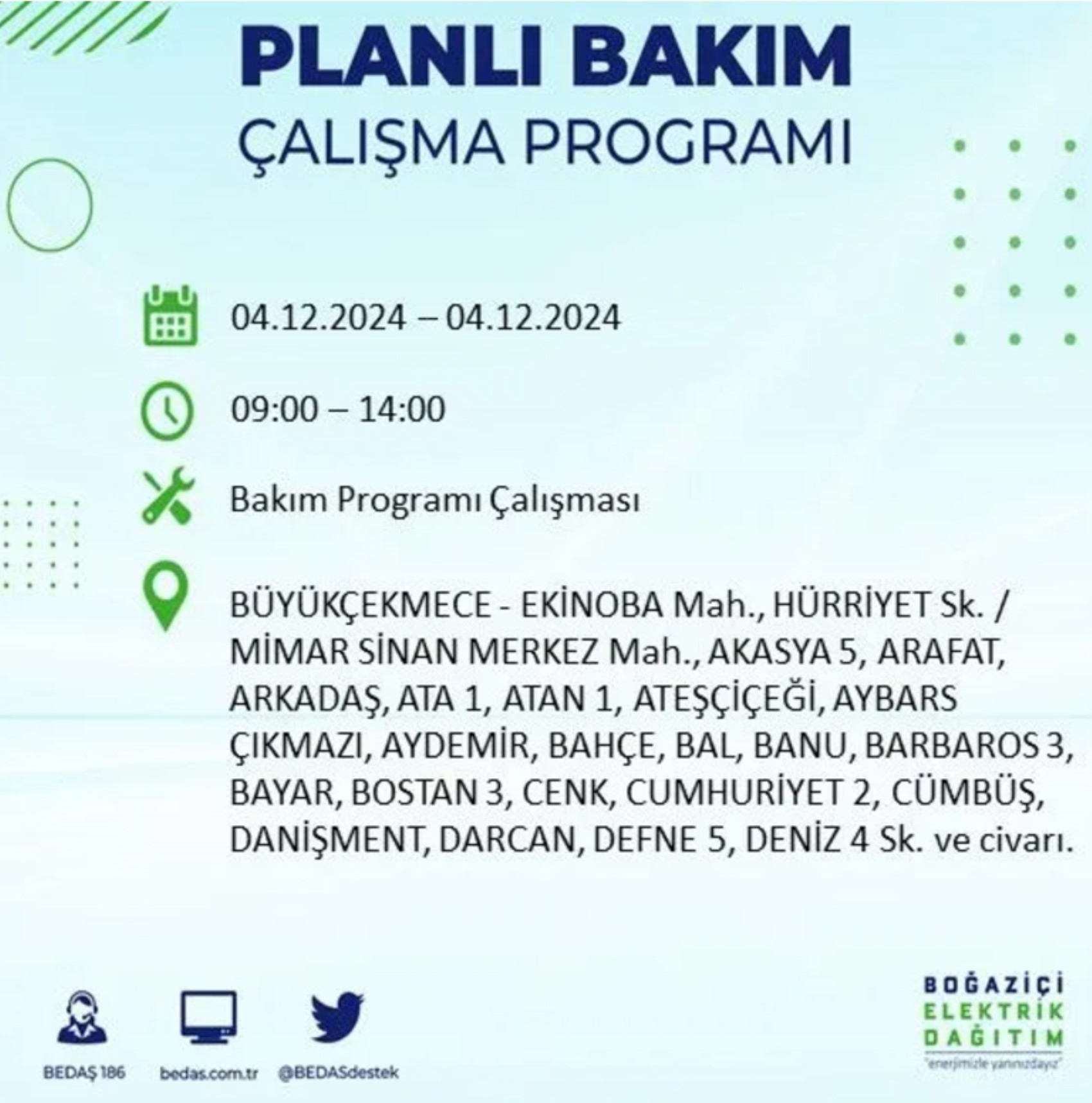 BEDAŞ açıkladı... İstanbul'da elektrik kesintisi: 4 Aralık Çarşamba hangi mahalleler etkilenecek?