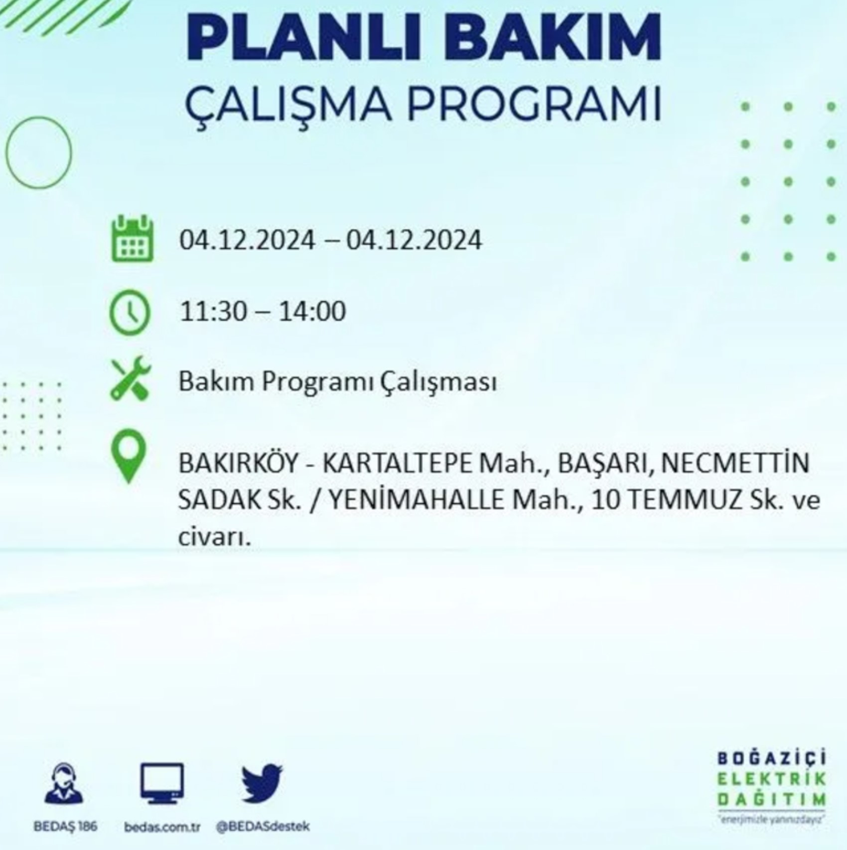 BEDAŞ açıkladı... İstanbul'da elektrik kesintisi: 4 Aralık Çarşamba hangi mahalleler etkilenecek?