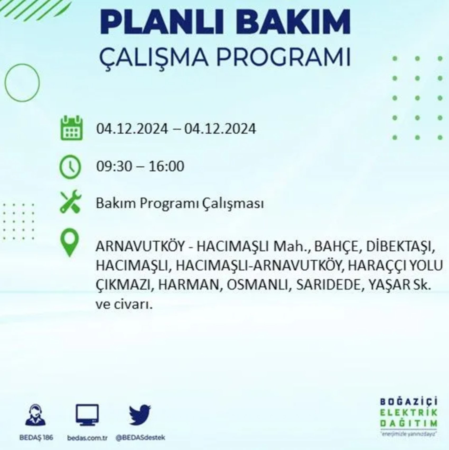 BEDAŞ açıkladı... İstanbul'da elektrik kesintisi: 4 Aralık Çarşamba hangi mahalleler etkilenecek?