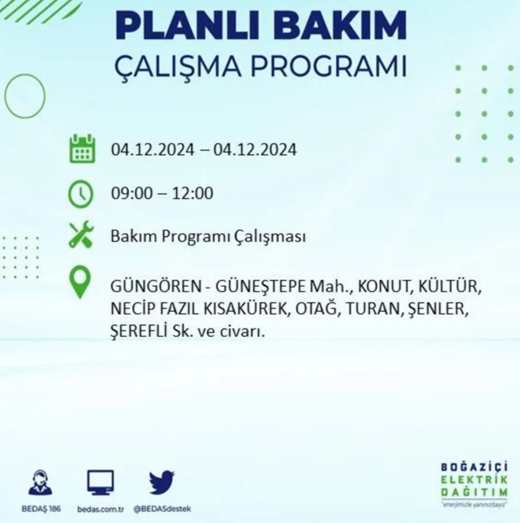 BEDAŞ açıkladı... İstanbul'da elektrik kesintisi: 4 Aralık Çarşamba hangi mahalleler etkilenecek?