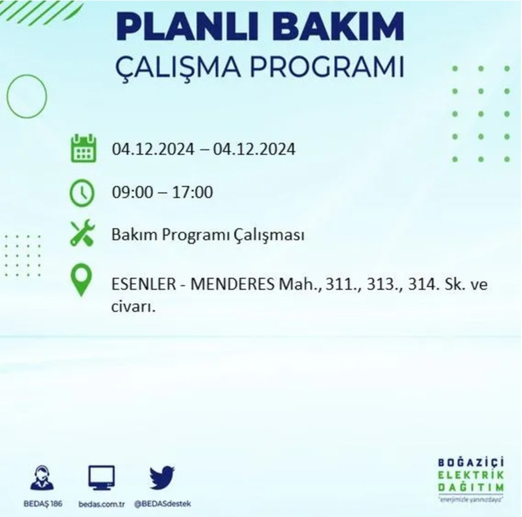 BEDAŞ açıkladı... İstanbul'da elektrik kesintisi: 4 Aralık Çarşamba hangi mahalleler etkilenecek?