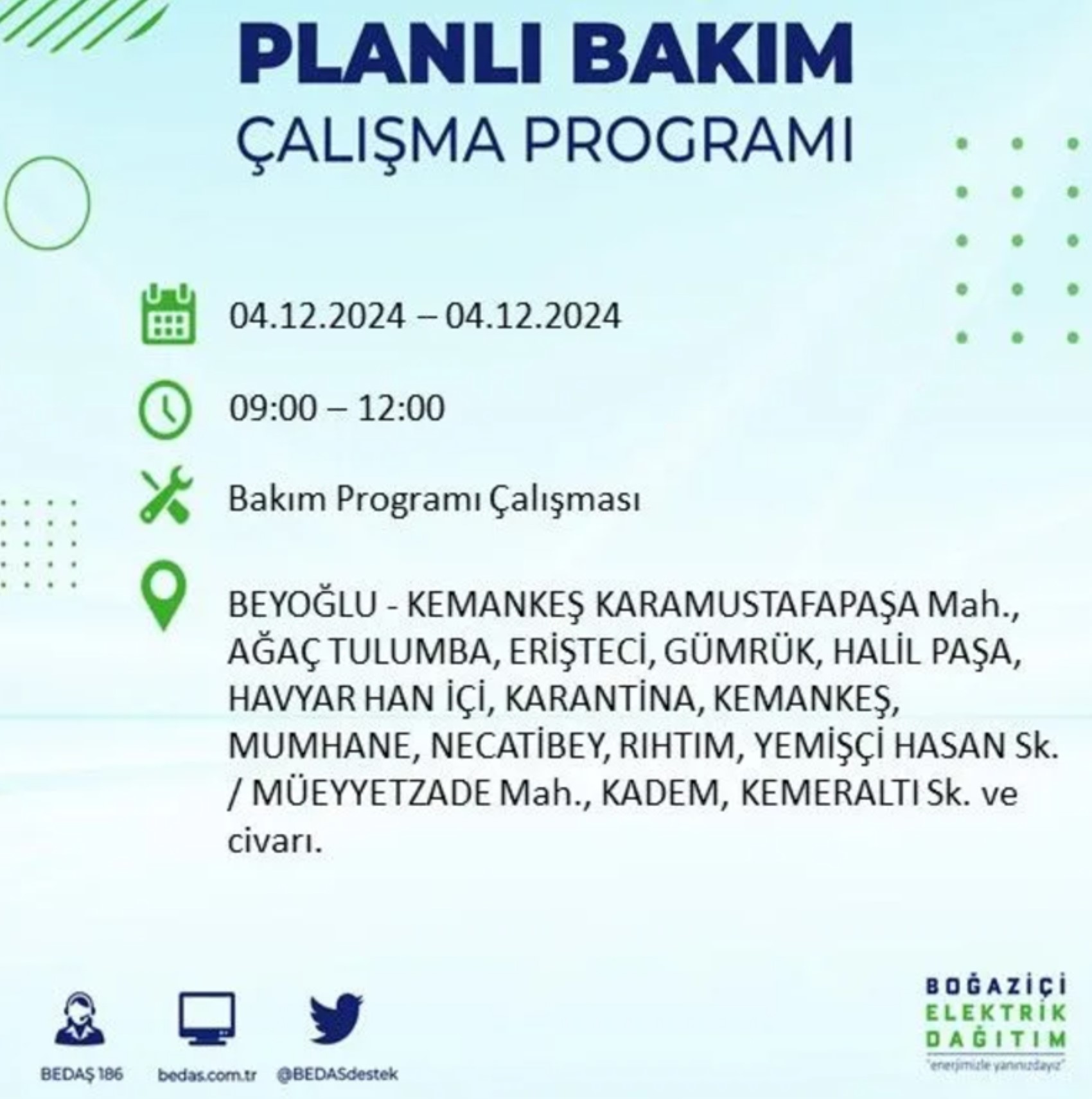 BEDAŞ açıkladı... İstanbul'da elektrik kesintisi: 4 Aralık Çarşamba hangi mahalleler etkilenecek?