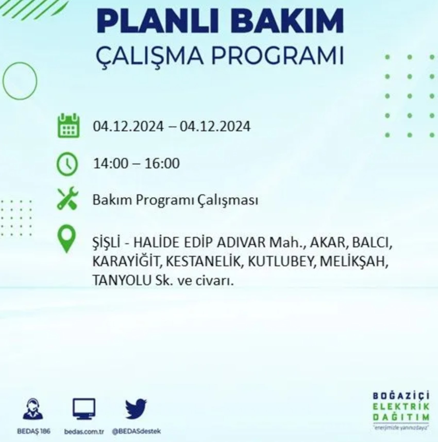 BEDAŞ açıkladı... İstanbul'da elektrik kesintisi: 4 Aralık Çarşamba hangi mahalleler etkilenecek?