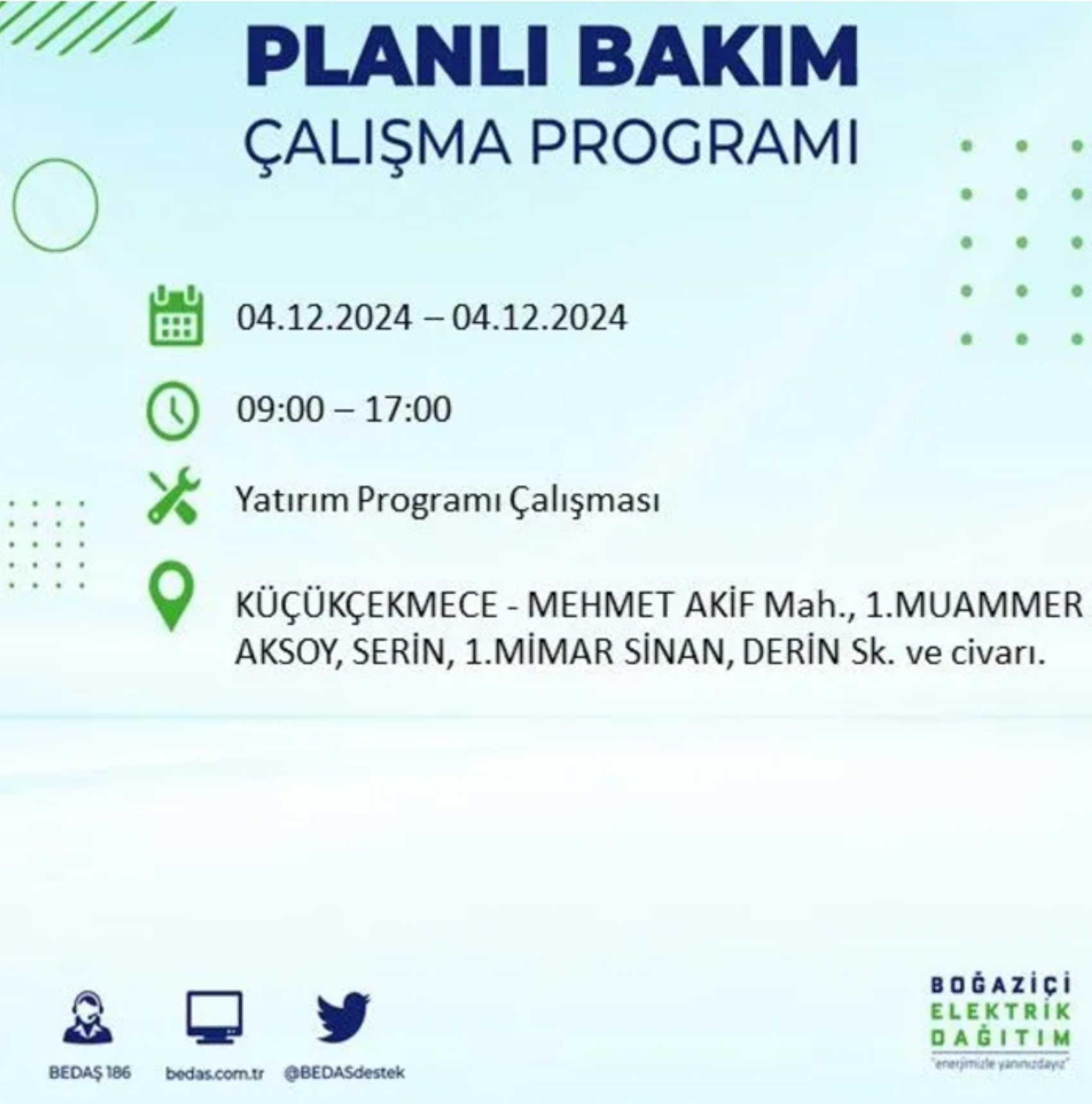 BEDAŞ açıkladı... İstanbul'da elektrik kesintisi: 4 Aralık Çarşamba hangi mahalleler etkilenecek?