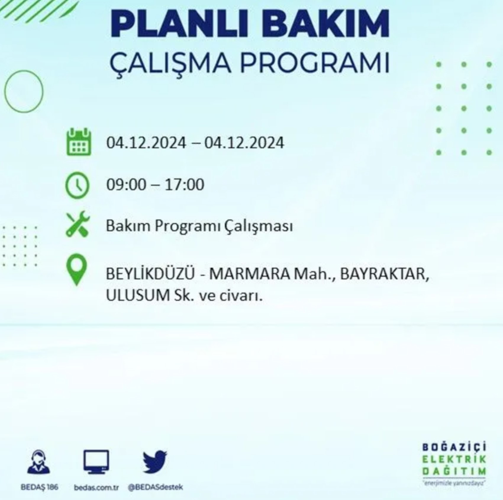 BEDAŞ açıkladı... İstanbul'da elektrik kesintisi: 4 Aralık Çarşamba hangi mahalleler etkilenecek?