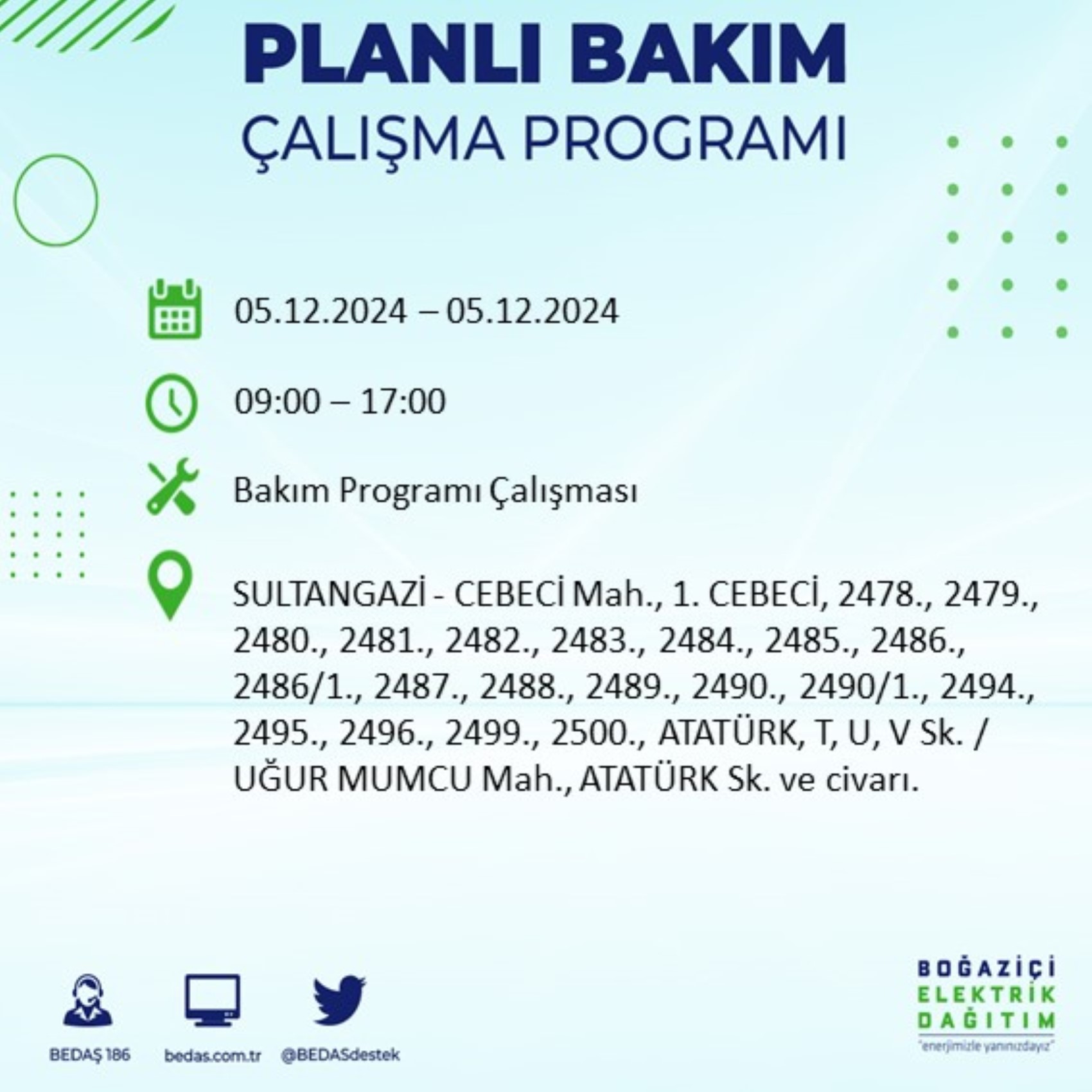 BEDAŞ açıkladı... İstanbul'da elektrik kesintisi: 5 Aralık'ta hangi mahalleler etkilenecek?