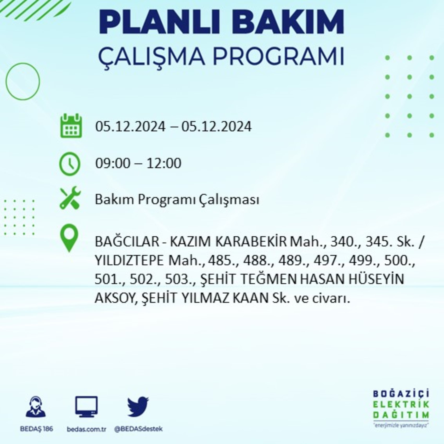 BEDAŞ açıkladı... İstanbul'da elektrik kesintisi: 5 Aralık'ta hangi mahalleler etkilenecek?