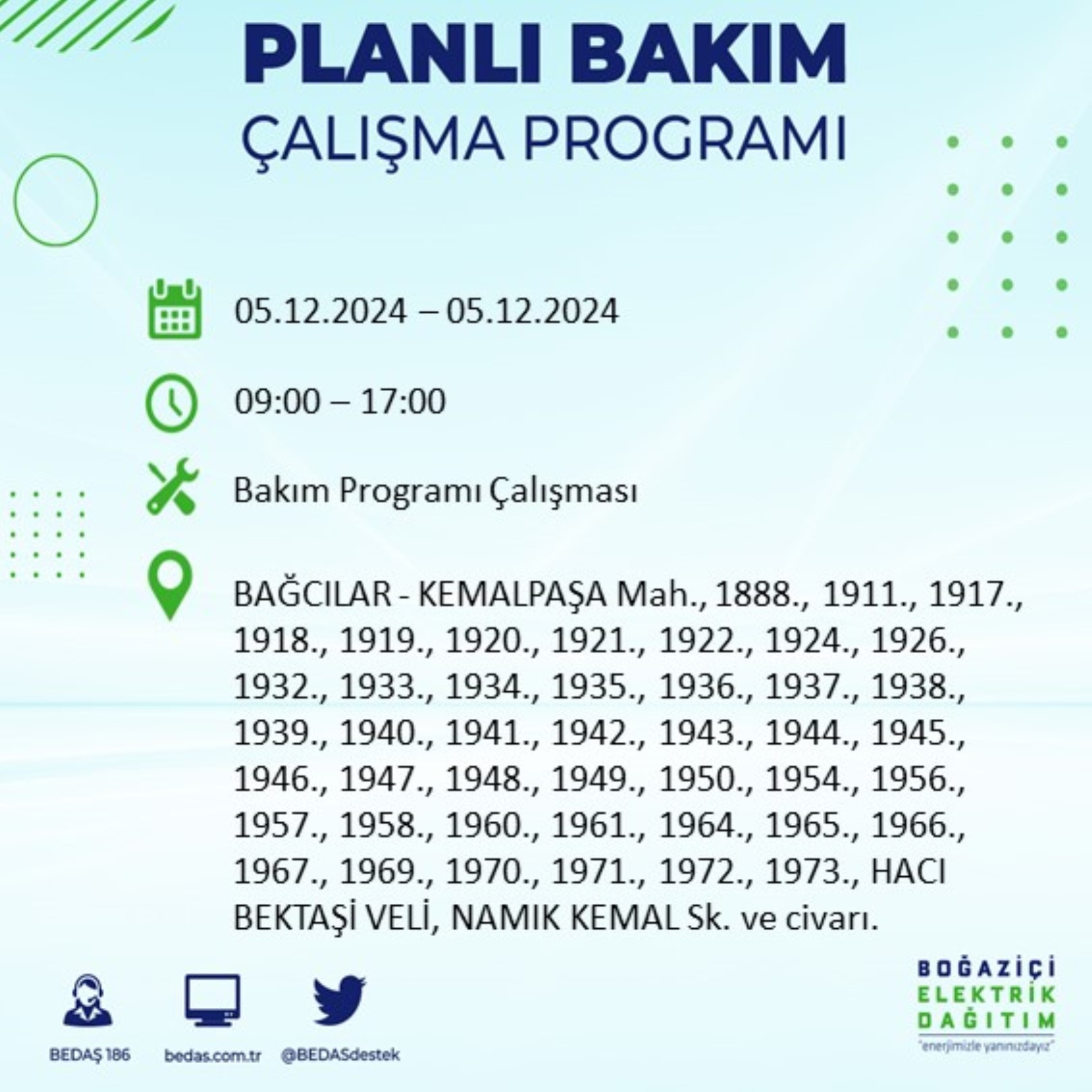 BEDAŞ açıkladı... İstanbul'da elektrik kesintisi: 5 Aralık'ta hangi mahalleler etkilenecek?