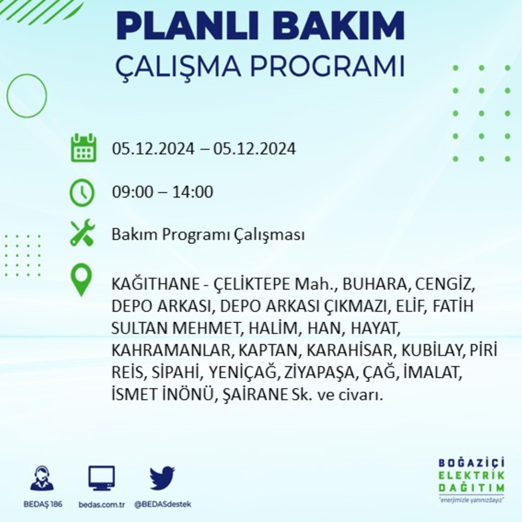 BEDAŞ açıkladı... İstanbul'da elektrik kesintisi: 5 Aralık'ta hangi mahalleler etkilenecek?