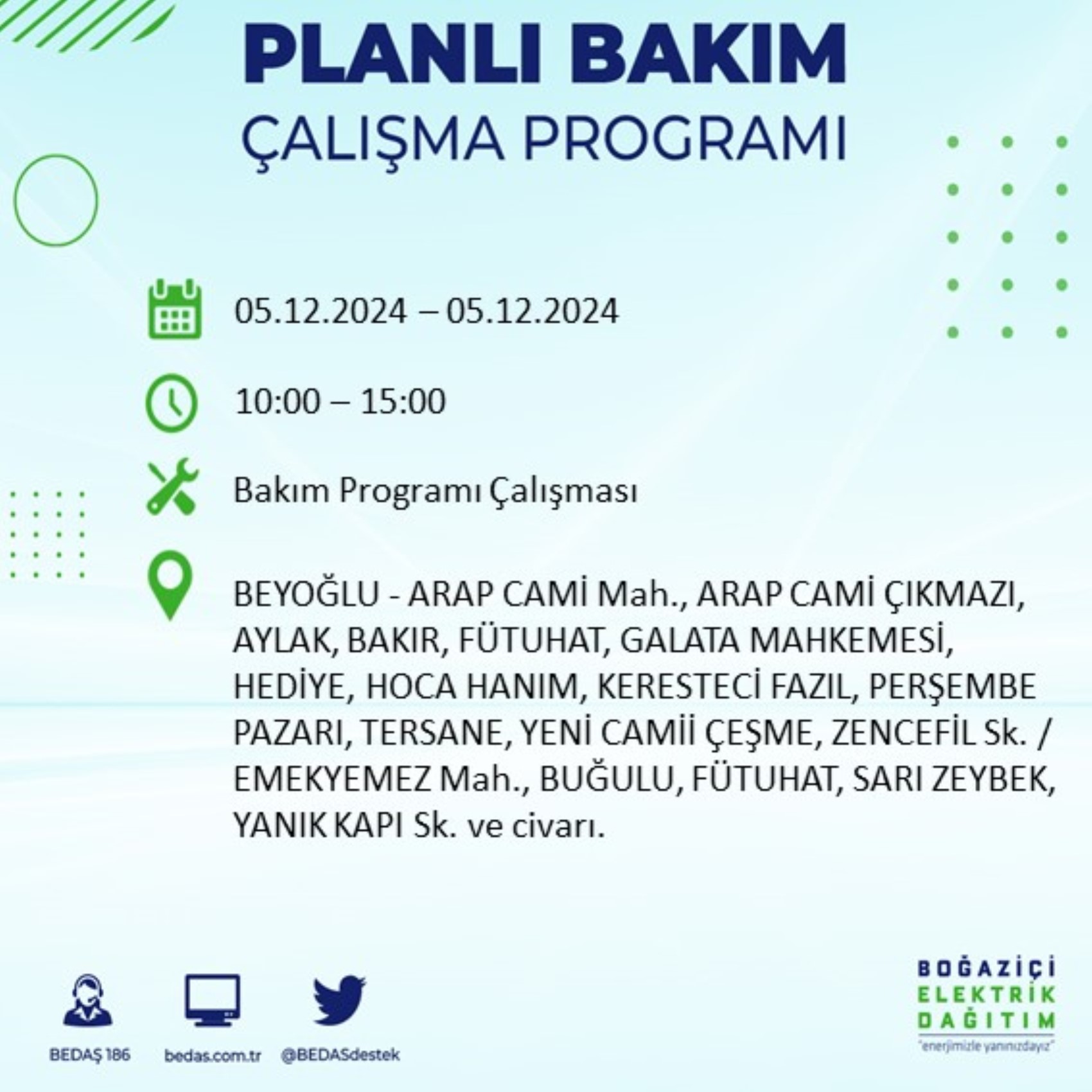 BEDAŞ açıkladı... İstanbul'da elektrik kesintisi: 5 Aralık'ta hangi mahalleler etkilenecek?