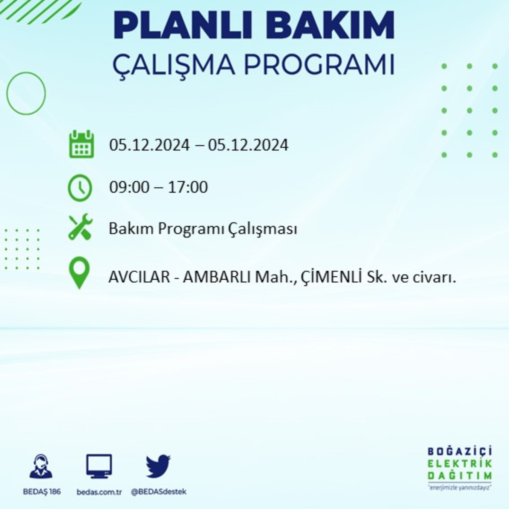 BEDAŞ açıkladı... İstanbul'da elektrik kesintisi: 5 Aralık'ta hangi mahalleler etkilenecek?