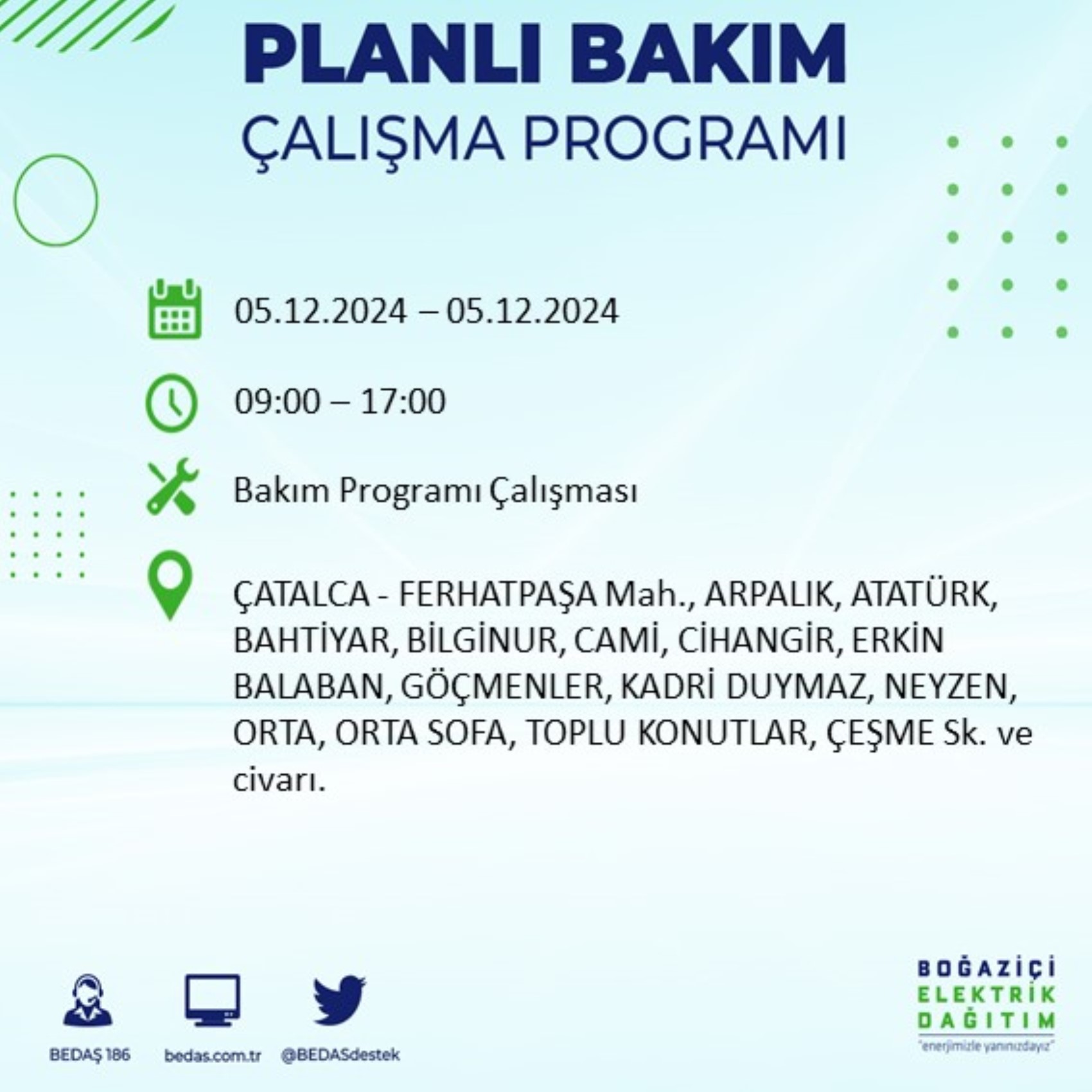 BEDAŞ açıkladı... İstanbul'da elektrik kesintisi: 5 Aralık'ta hangi mahalleler etkilenecek?