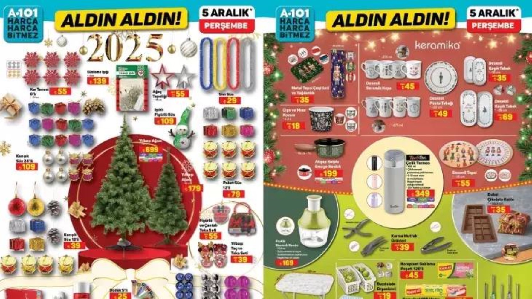 5 Aralık 2024 A101 aktüel kataloğunda bu hafta neler var? Hangi ürünler indirimde? Yılbaşı süsleri geliyor!