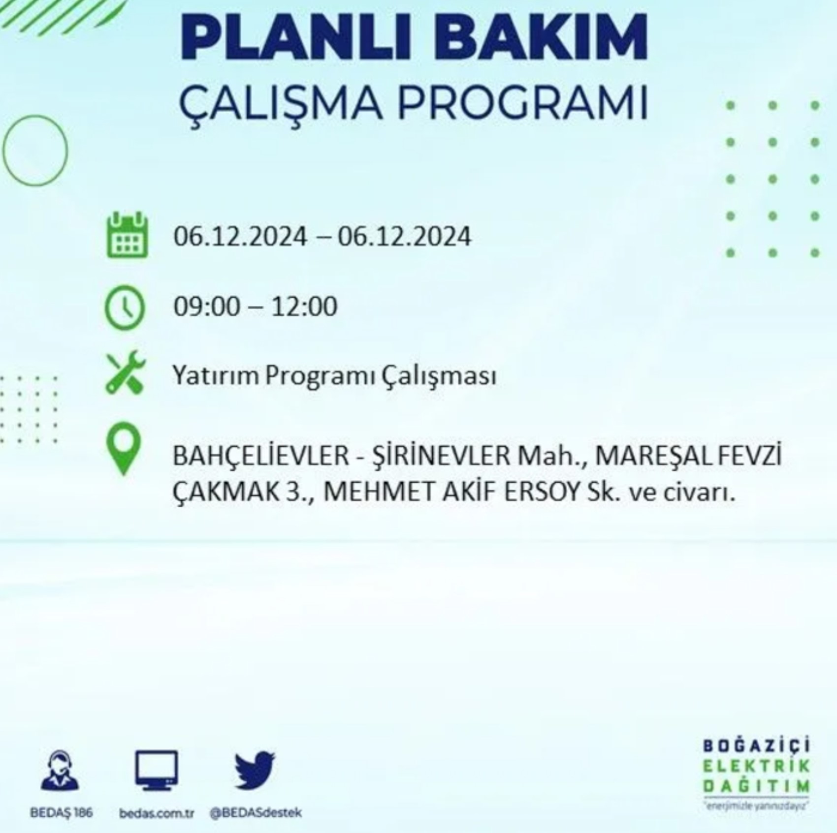 BEDAŞ açıkladı... İstanbul'da elektrik kesintisi: 6 Aralık'ta hangi mahalleler etkilenecek?