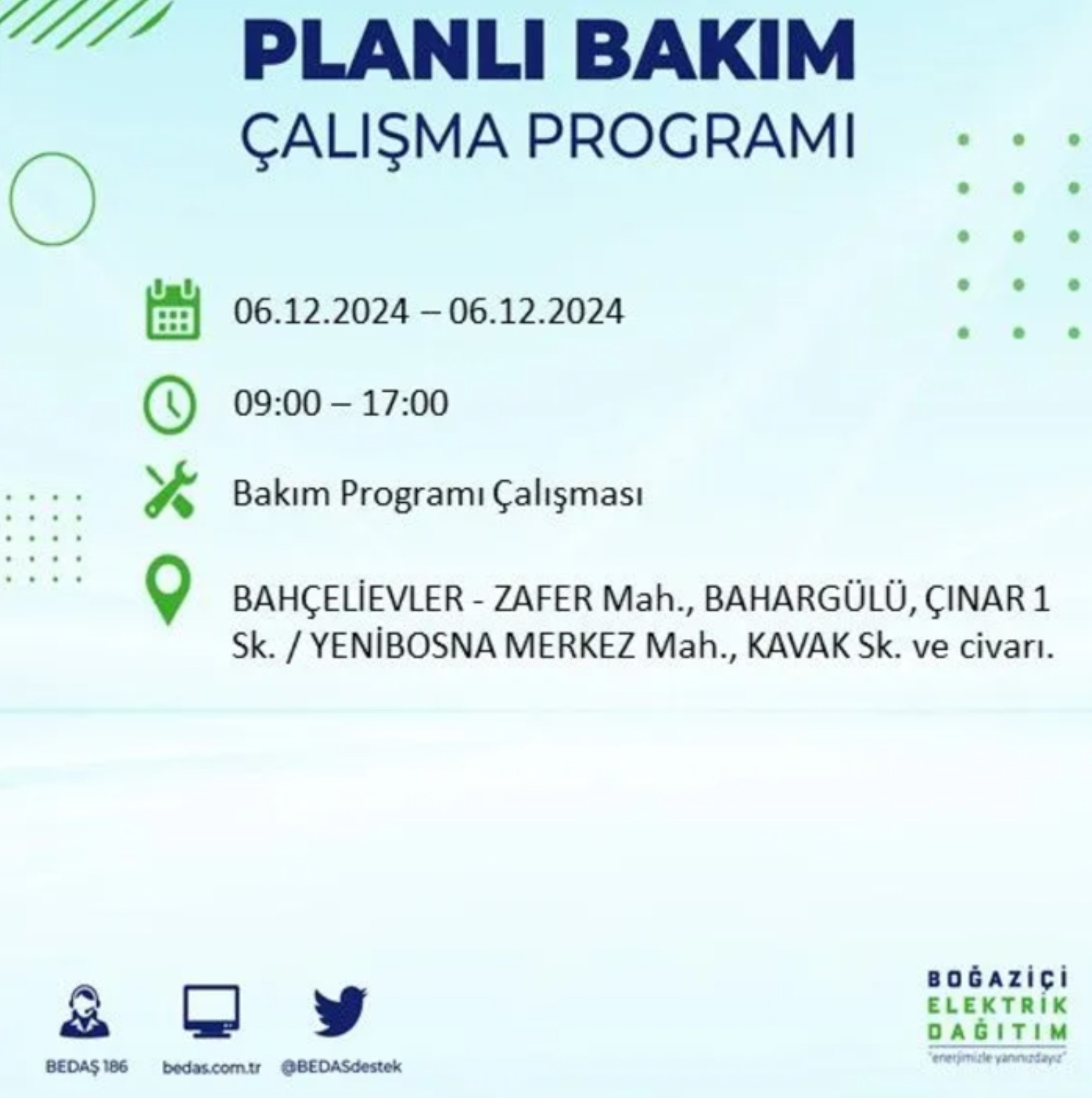 BEDAŞ açıkladı... İstanbul'da elektrik kesintisi: 6 Aralık'ta hangi mahalleler etkilenecek?