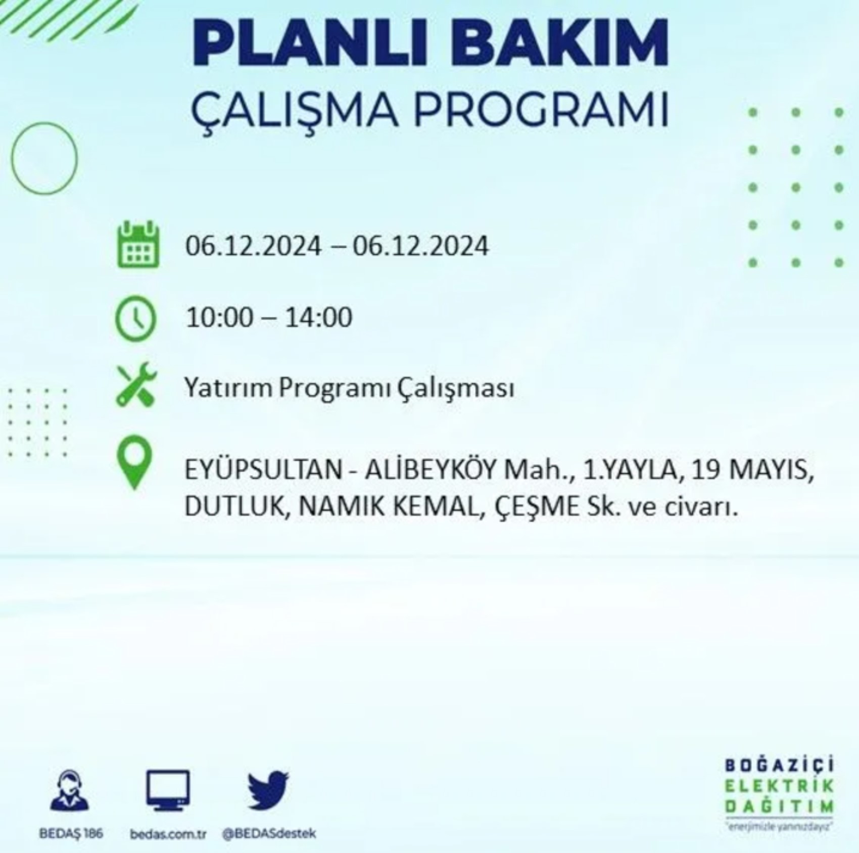 BEDAŞ açıkladı... İstanbul'da elektrik kesintisi: 6 Aralık'ta hangi mahalleler etkilenecek?