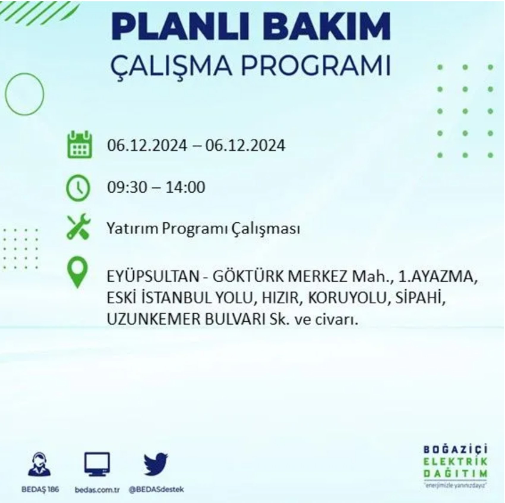 BEDAŞ açıkladı... İstanbul'da elektrik kesintisi: 6 Aralık'ta hangi mahalleler etkilenecek?