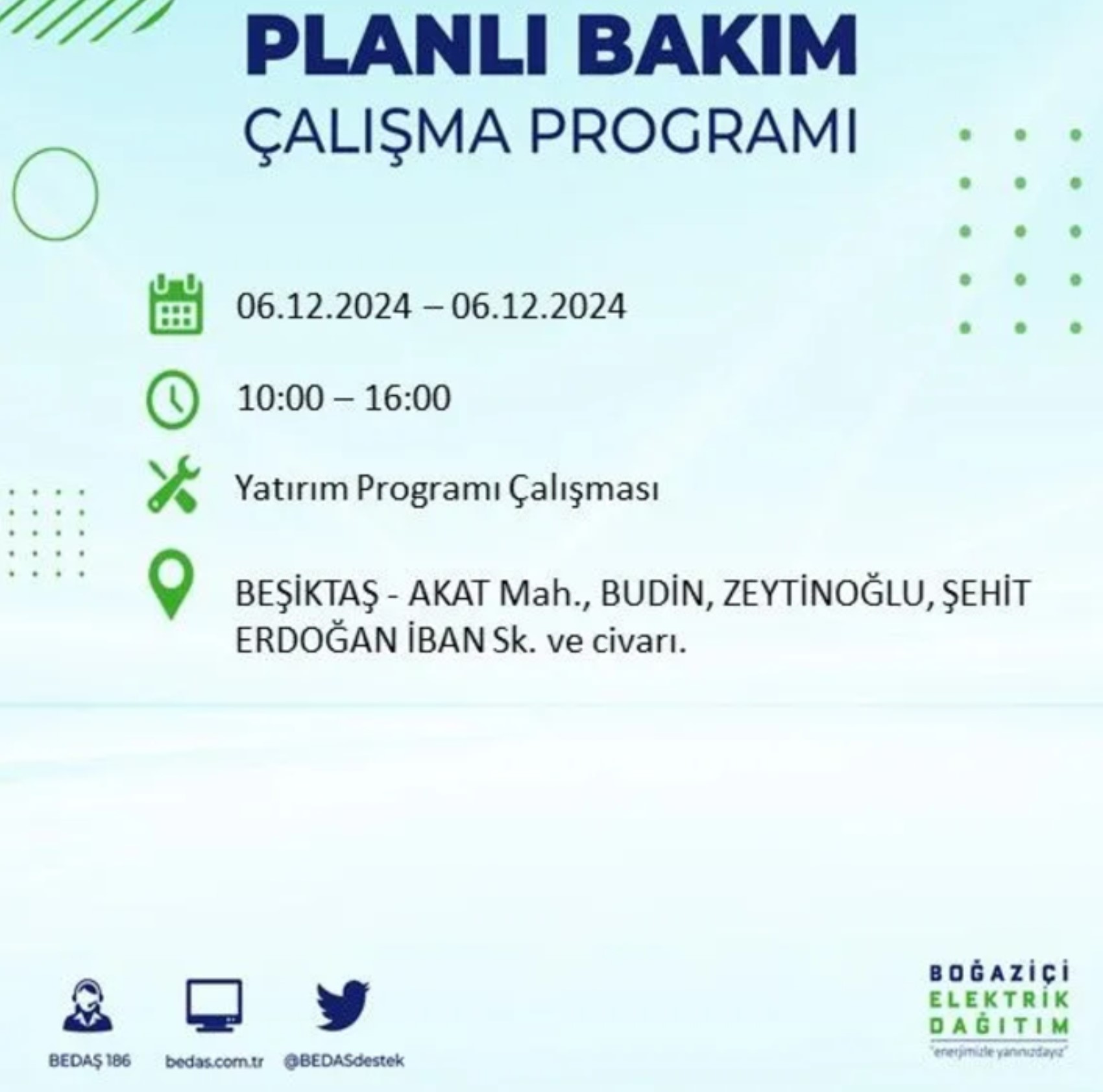 BEDAŞ açıkladı... İstanbul'da elektrik kesintisi: 6 Aralık'ta hangi mahalleler etkilenecek?