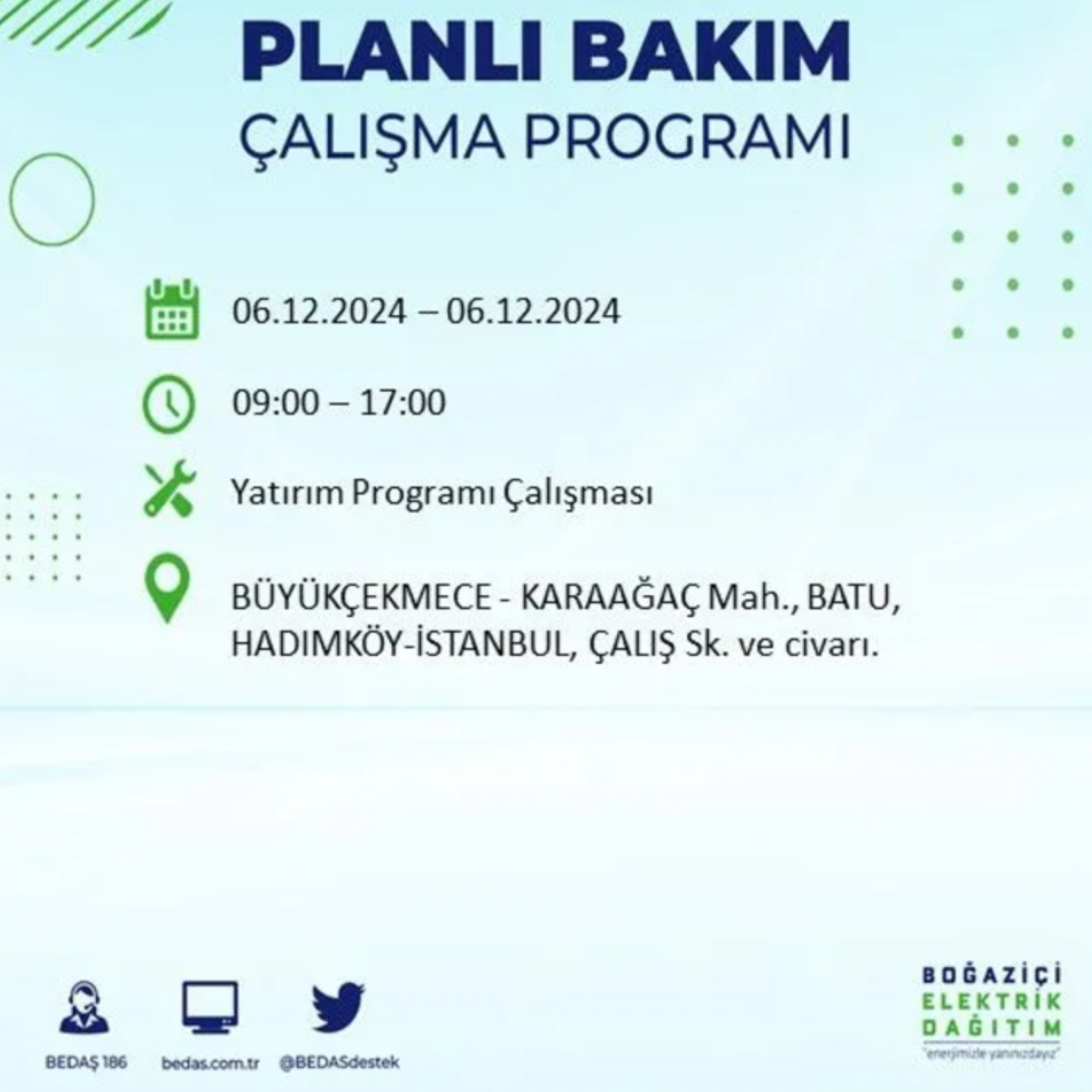 BEDAŞ açıkladı... İstanbul'da elektrik kesintisi: 6 Aralık'ta hangi mahalleler etkilenecek?