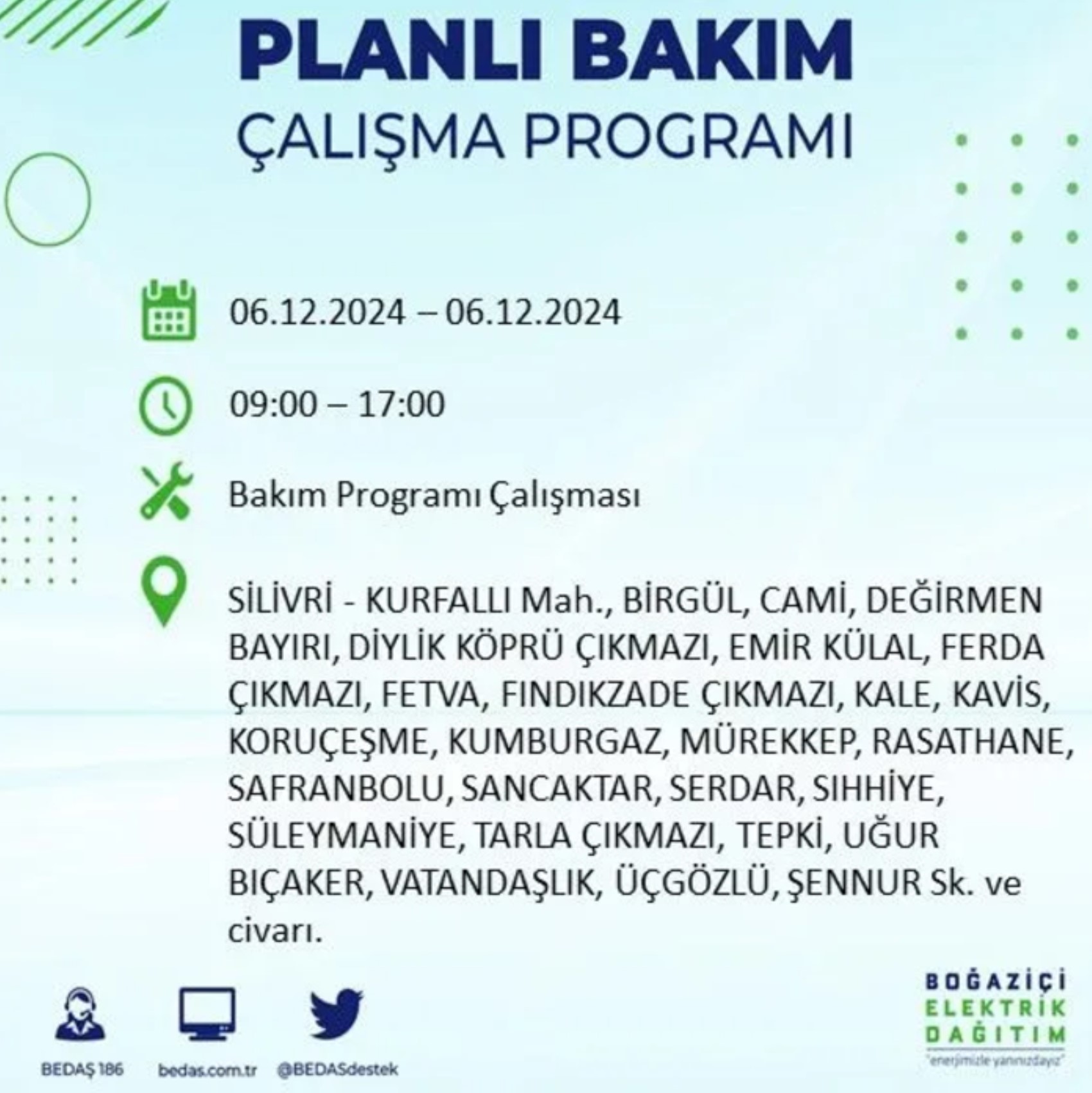 BEDAŞ açıkladı... İstanbul'da elektrik kesintisi: 6 Aralık'ta hangi mahalleler etkilenecek?