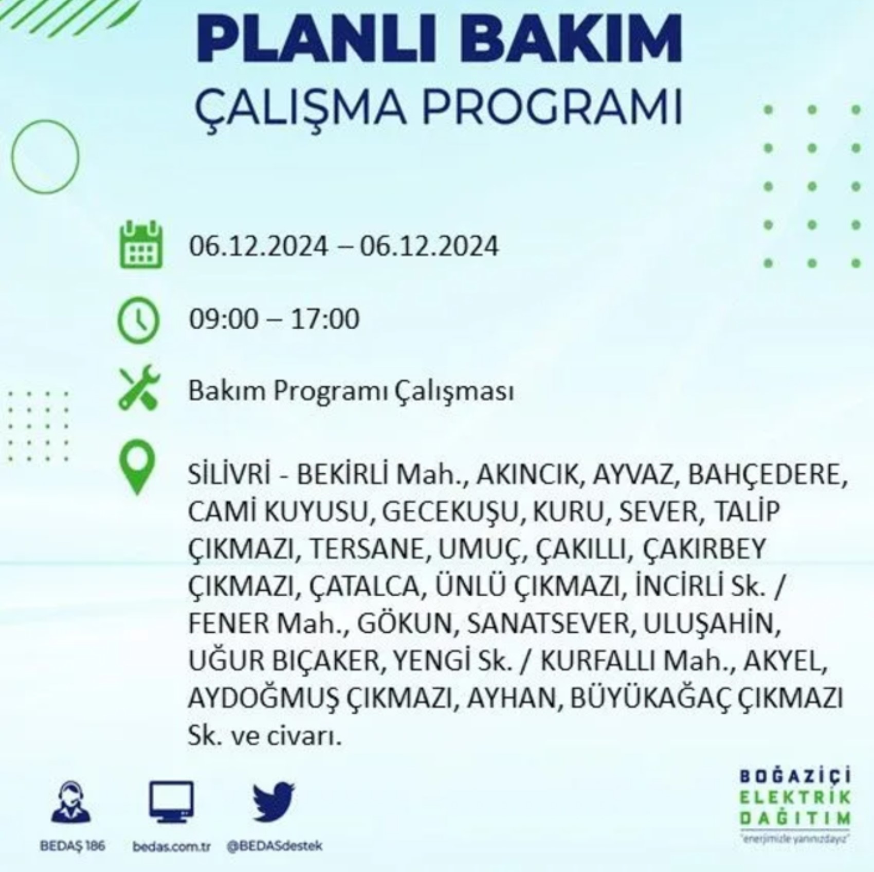 BEDAŞ açıkladı... İstanbul'da elektrik kesintisi: 6 Aralık'ta hangi mahalleler etkilenecek?