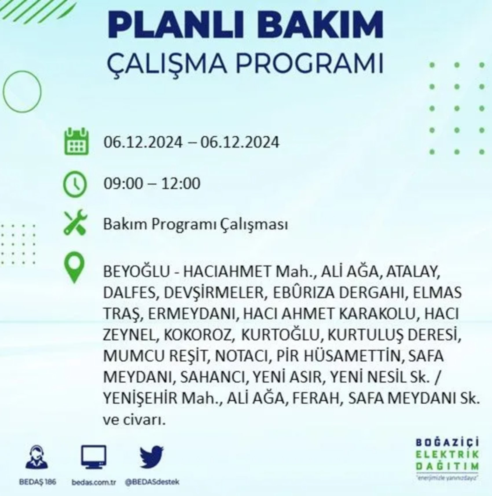 BEDAŞ açıkladı... İstanbul'da elektrik kesintisi: 6 Aralık'ta hangi mahalleler etkilenecek?